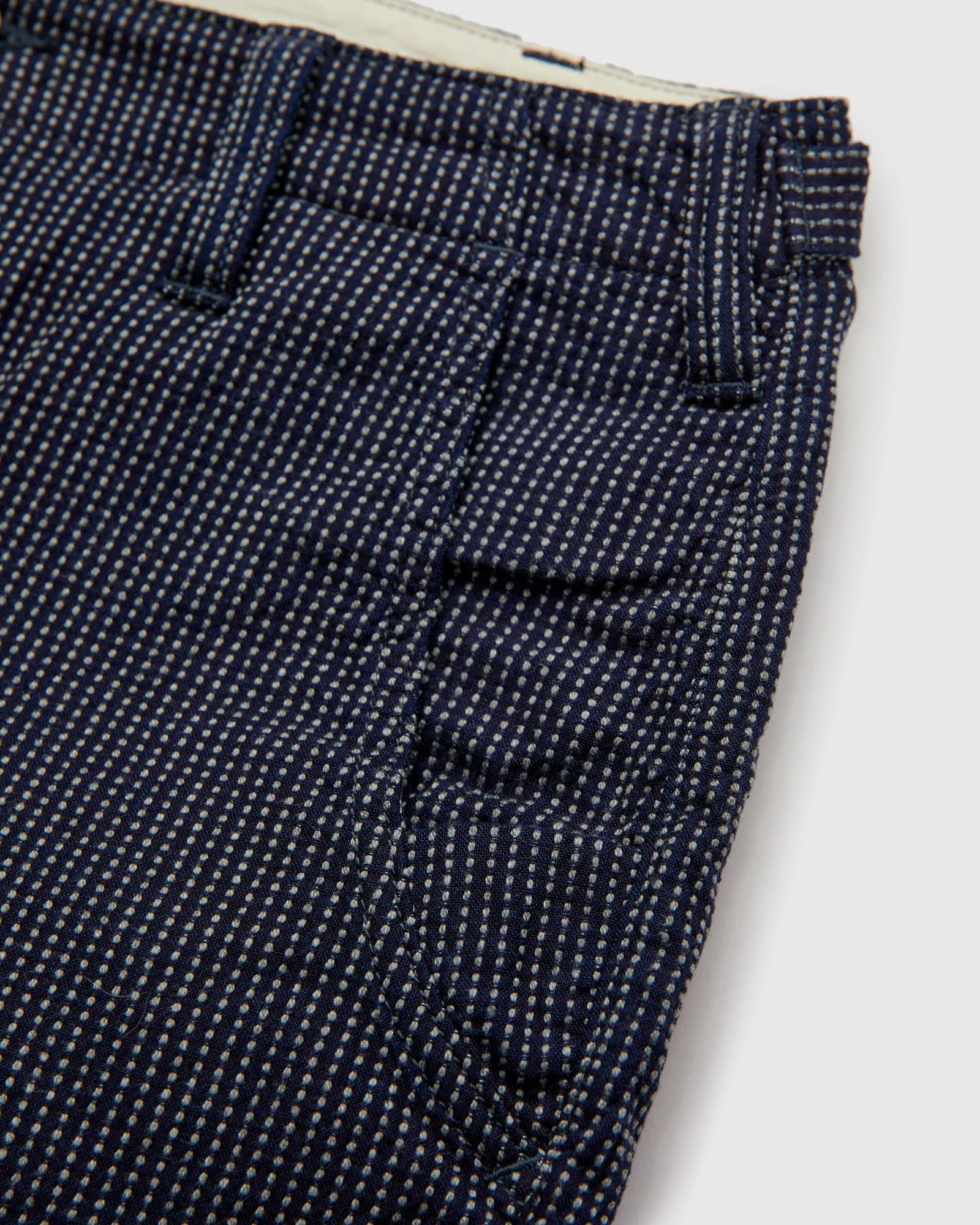 Stitch Stripe Comfortable Shorts in Indigo Thin Stripe - Image 5