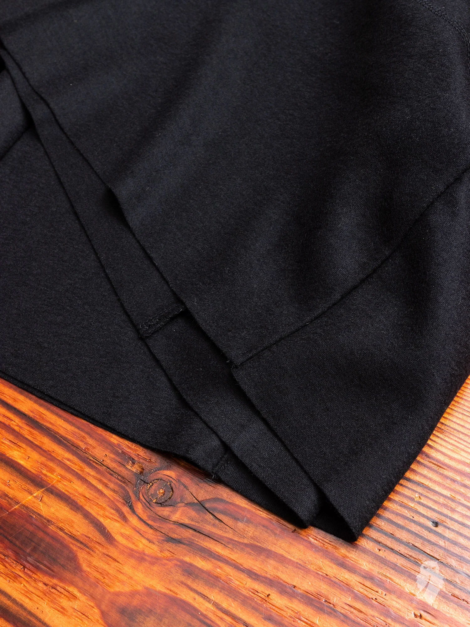 Stole Collar Long Cardigan in Black Wool - Image 6