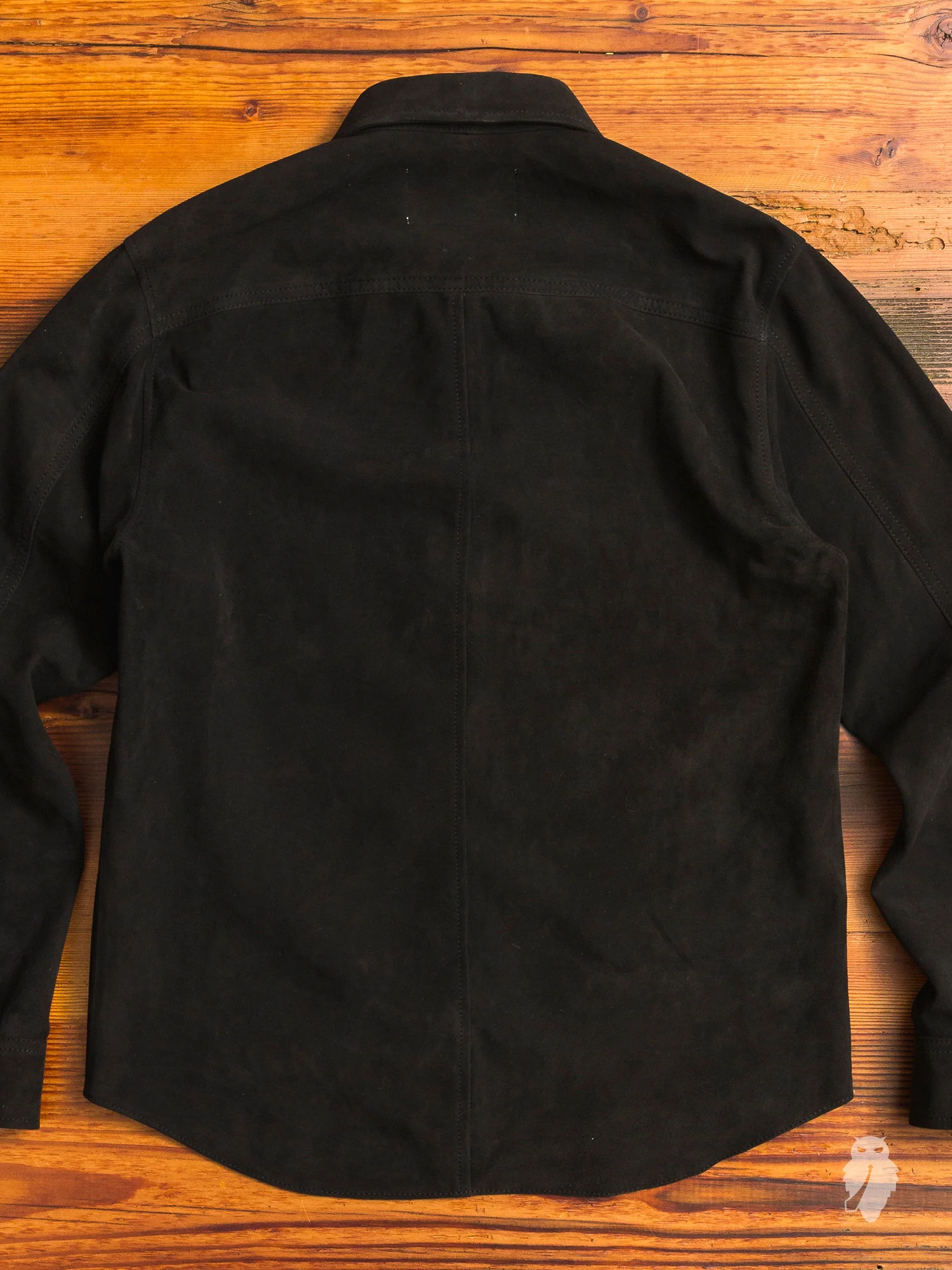 Suede Zip Shirt in Black - Image 8