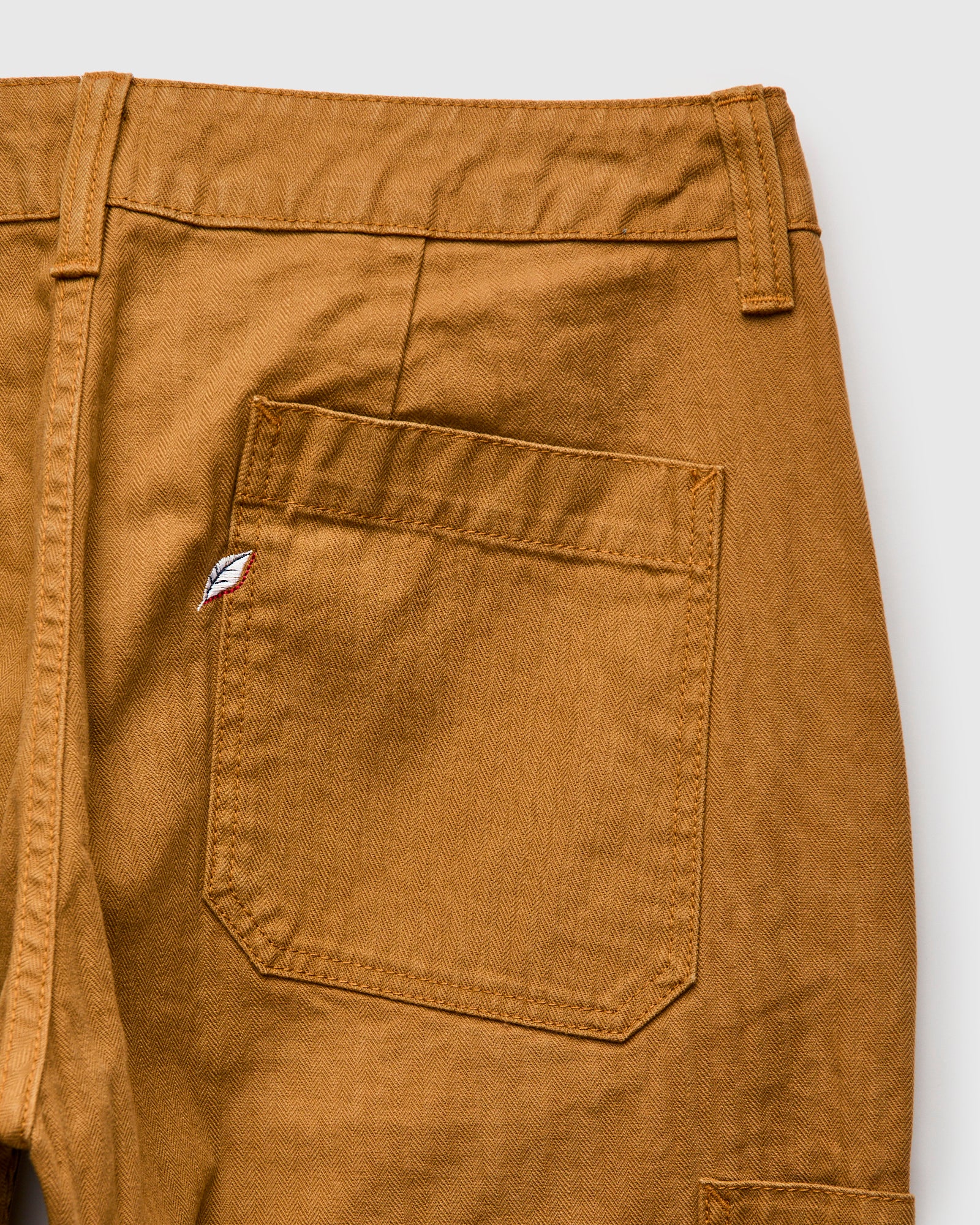 Sulfur Dye Herringbone Work Pants in Camel - Image 3