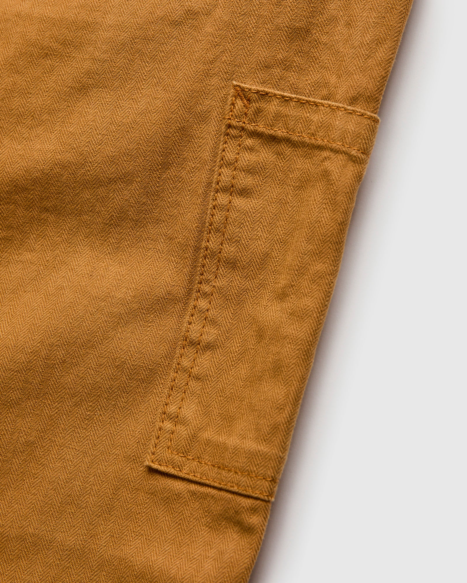 Sulfur Dye Herringbone Work Pants in Camel - Image 4