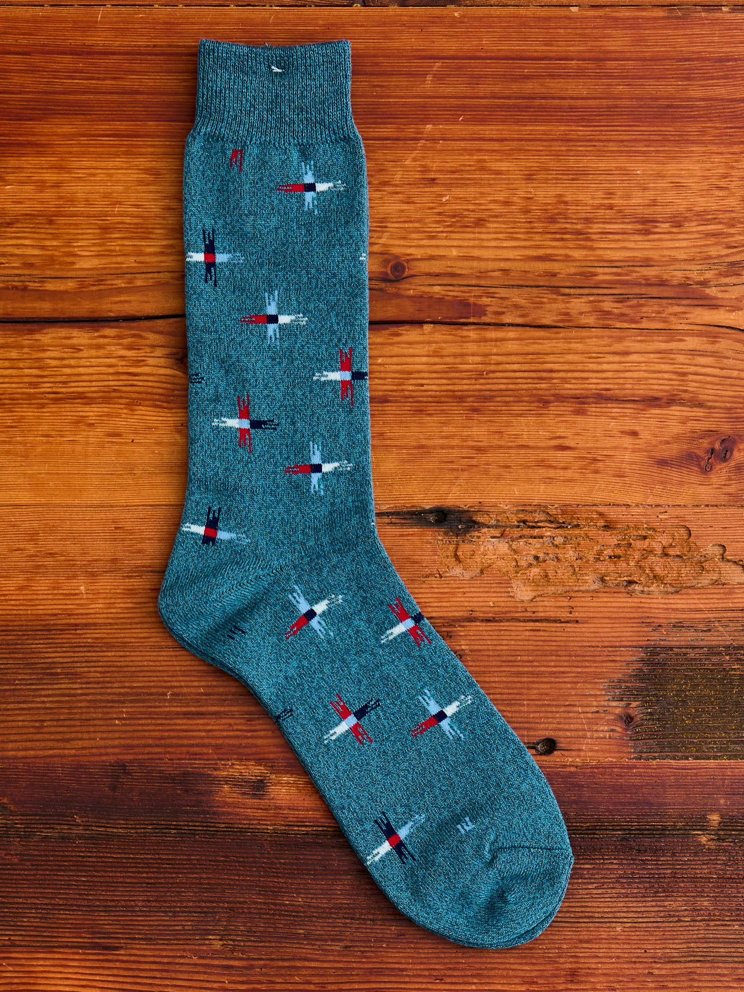 Sun Cross Crew Sock in Ink Blue - Image 2