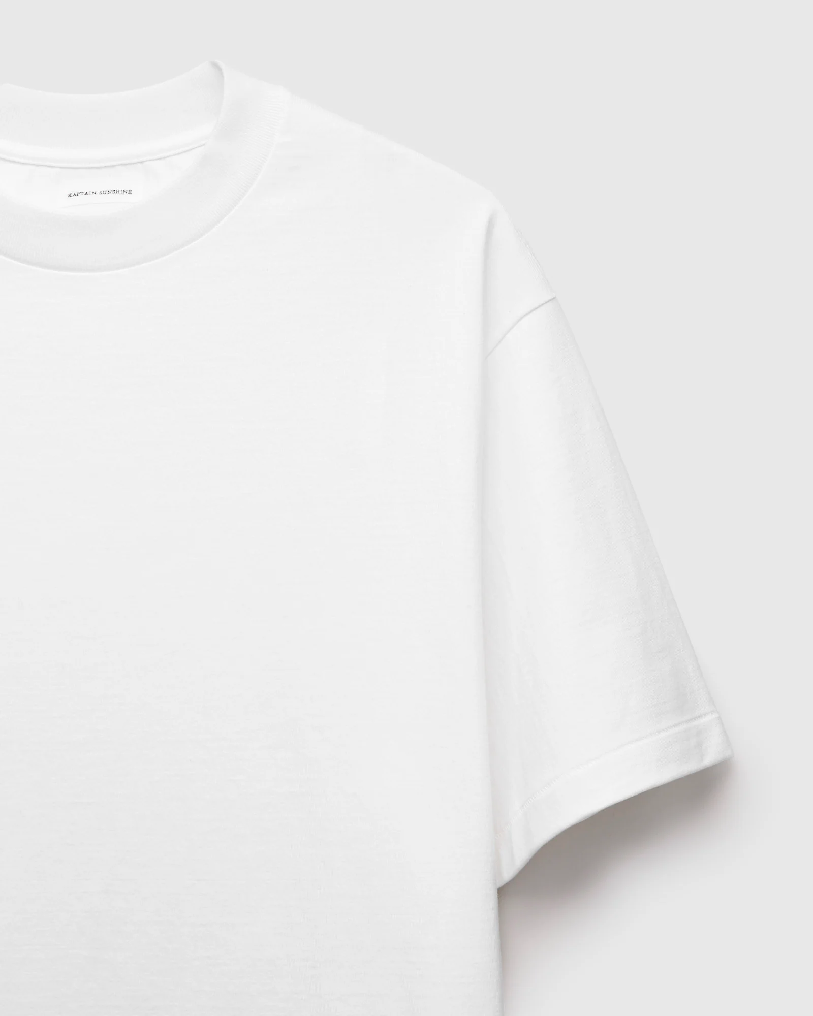 Suvin Supima Tube Half Sleeve T-Shirt in Off White - Image 4
