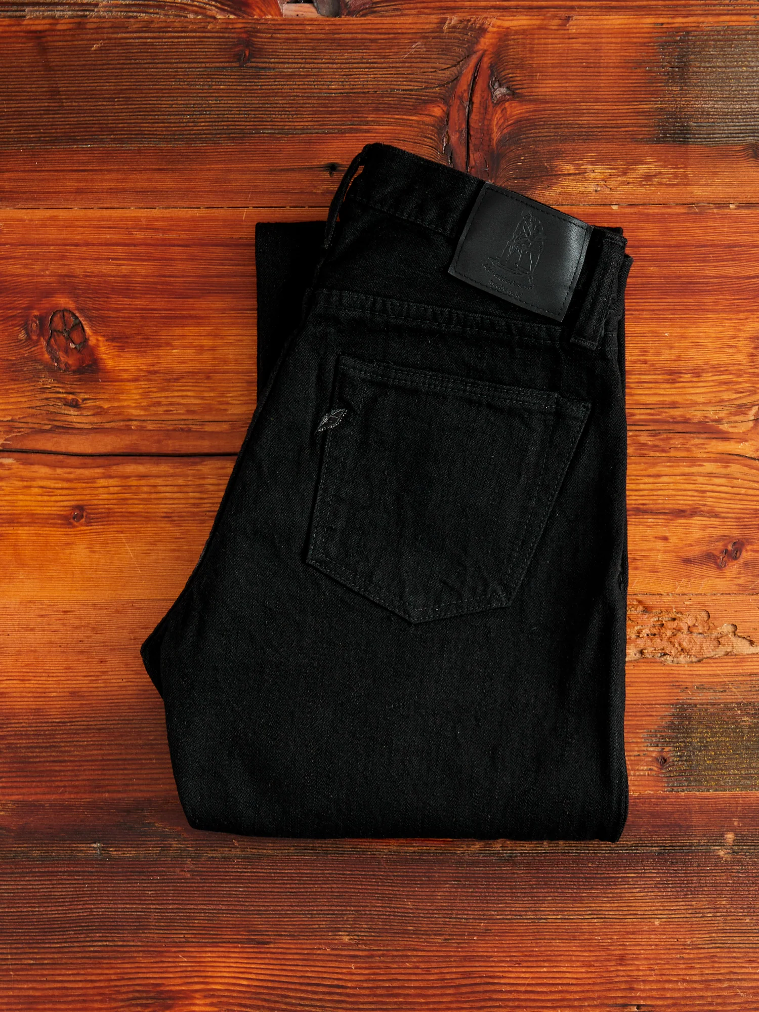 TCD-003-BK "Teacore Black" 14oz Rinsed Black Selvedge Denim - Regular Straight Fit - Image 2