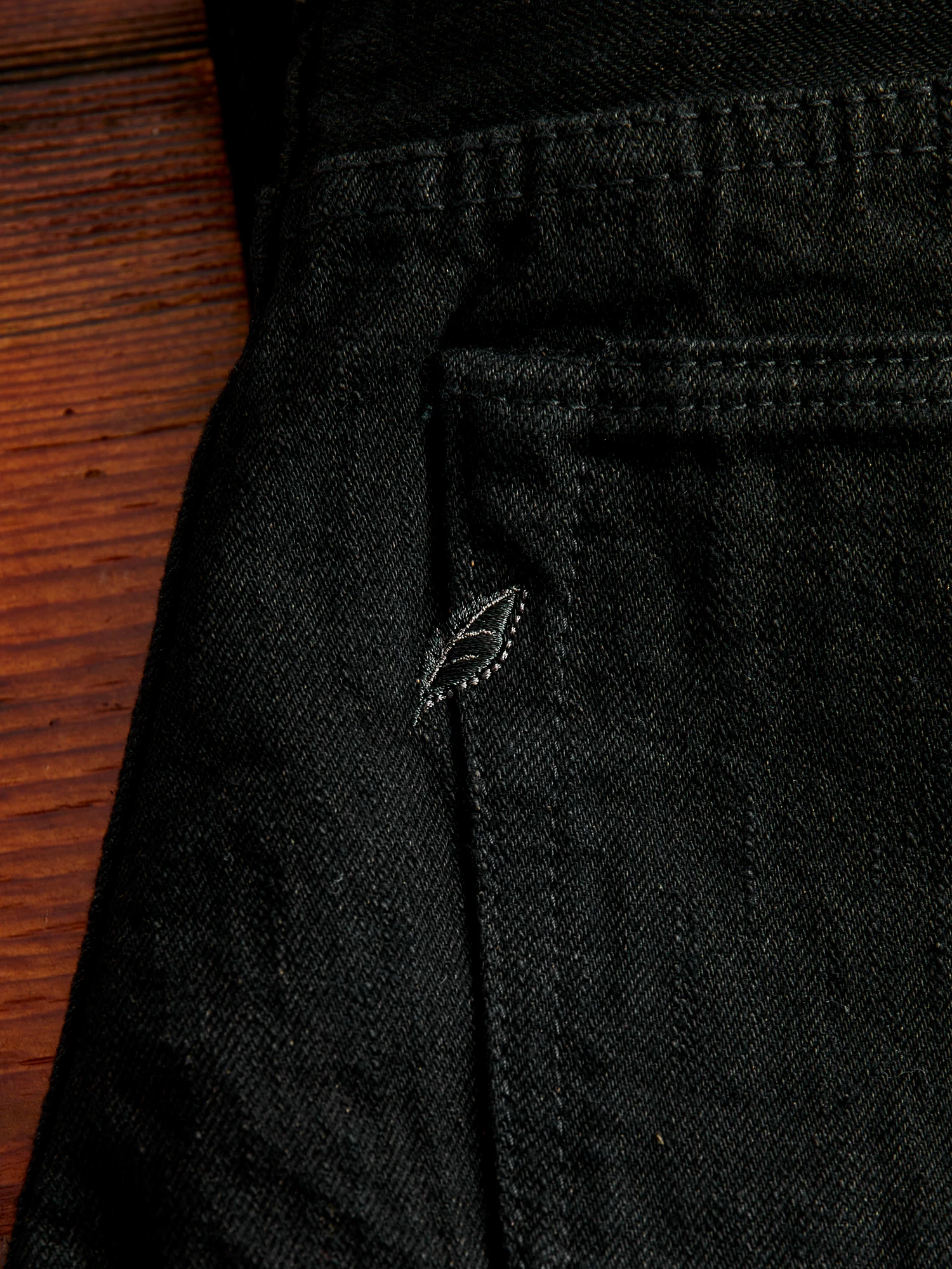 TCD-013-BK "Teacore Black" 14oz Rinsed Black Selvedge Denim - Slim Tapered Fit - Image 11