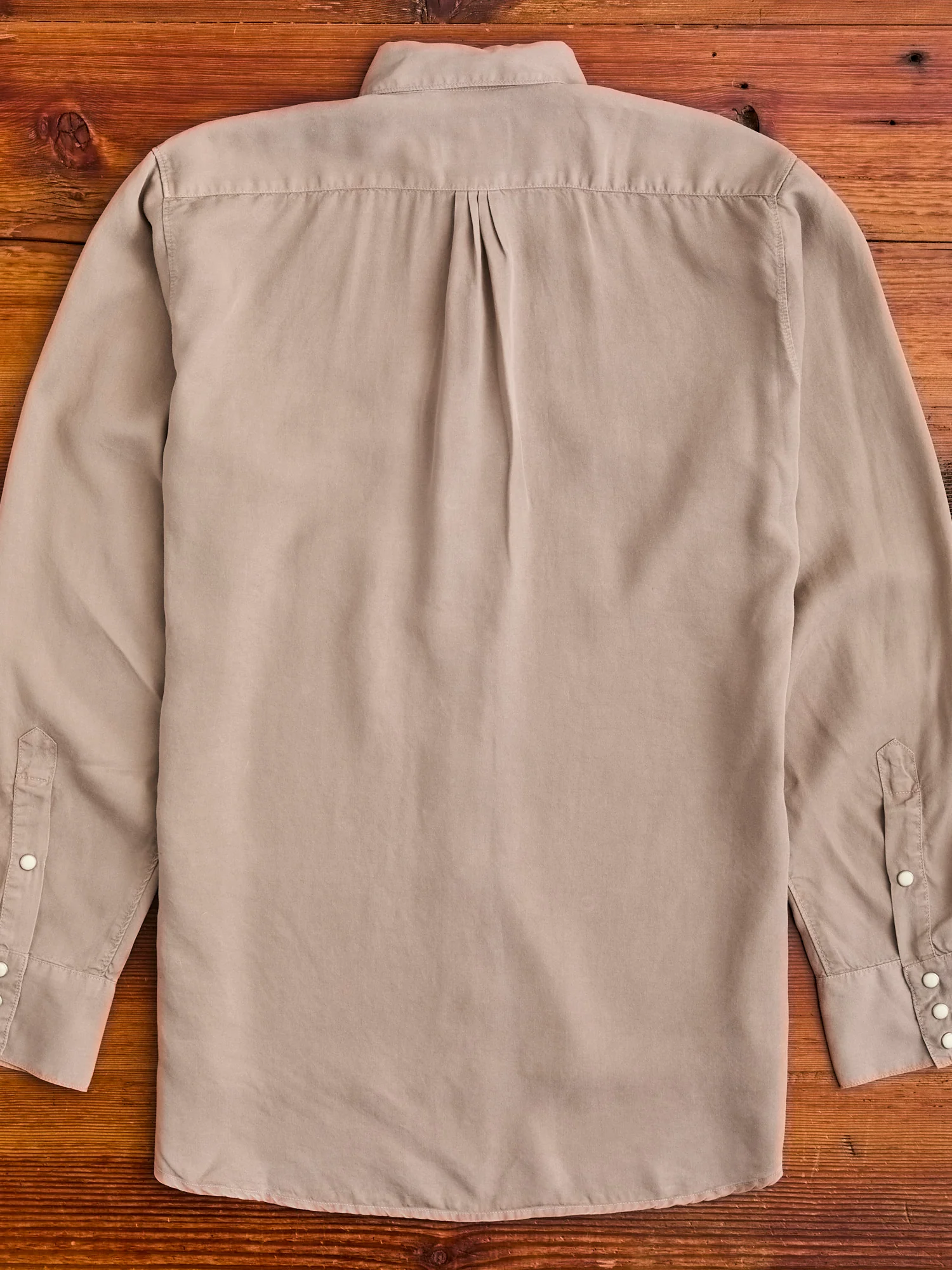 Tencel Gabardine Pearl Snap Shirt in Nutmeg - Image 10