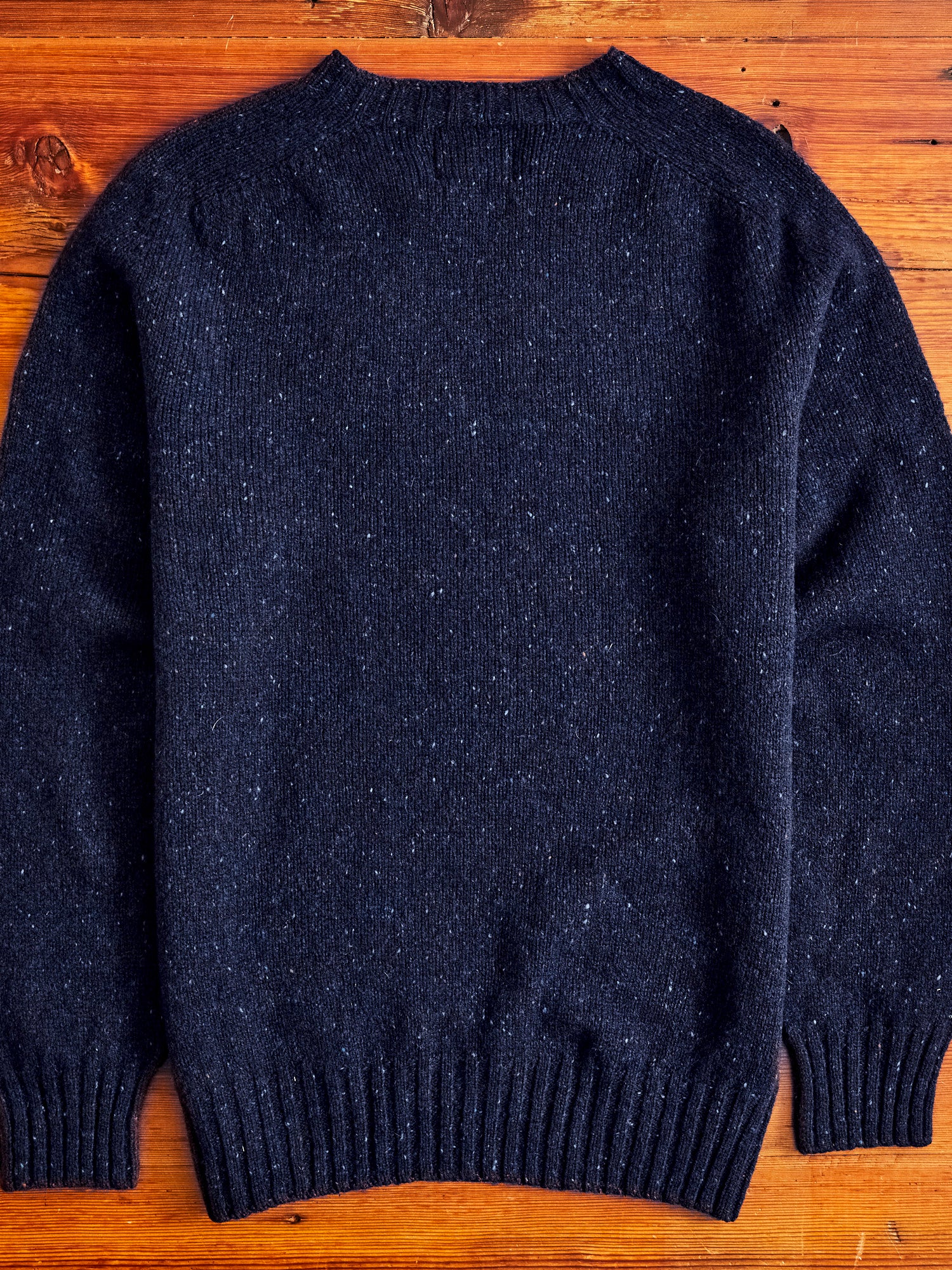 "Terry" Wool Sweater in Navy - Image 6