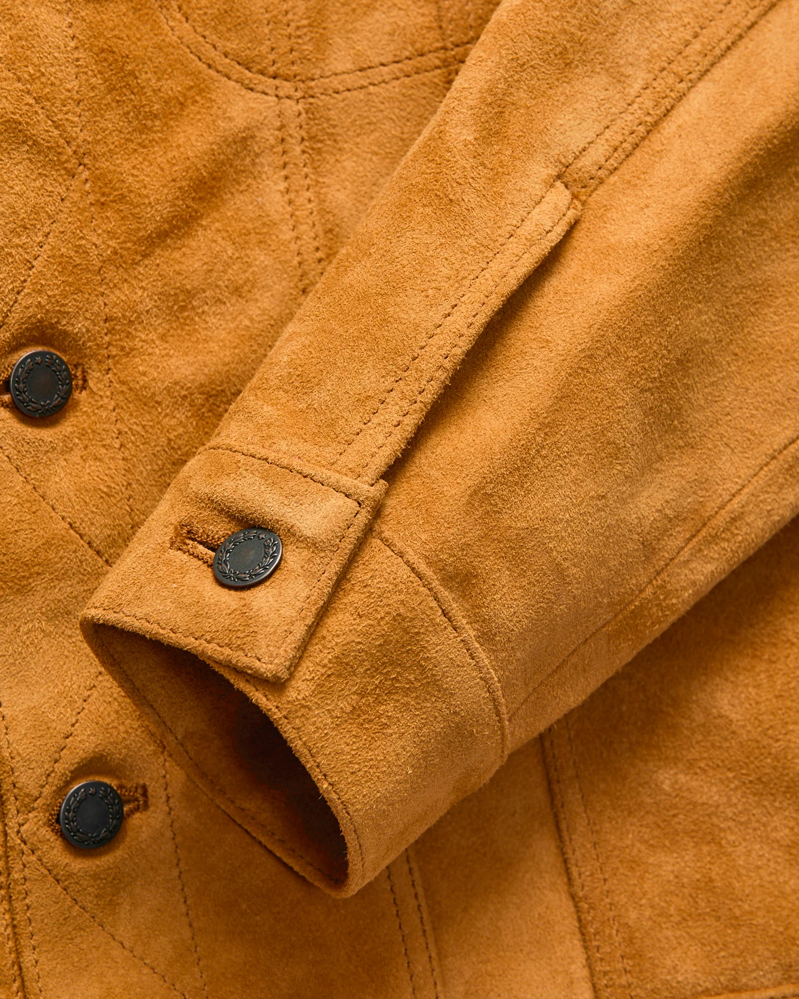"The Boxer" Horsehide Suede Jacket in Beige - Image 9