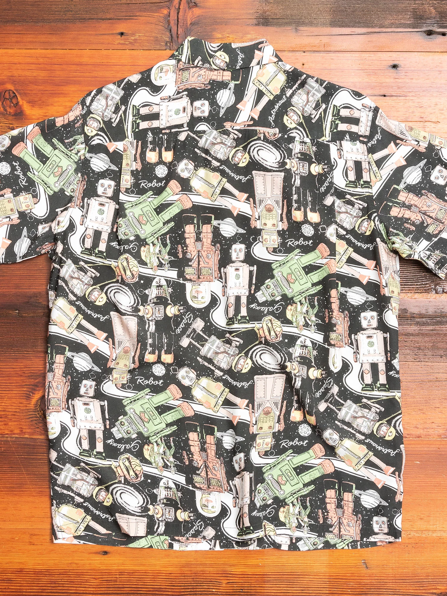 Tin Robots Hawaiian Shirt in Black - Image 6