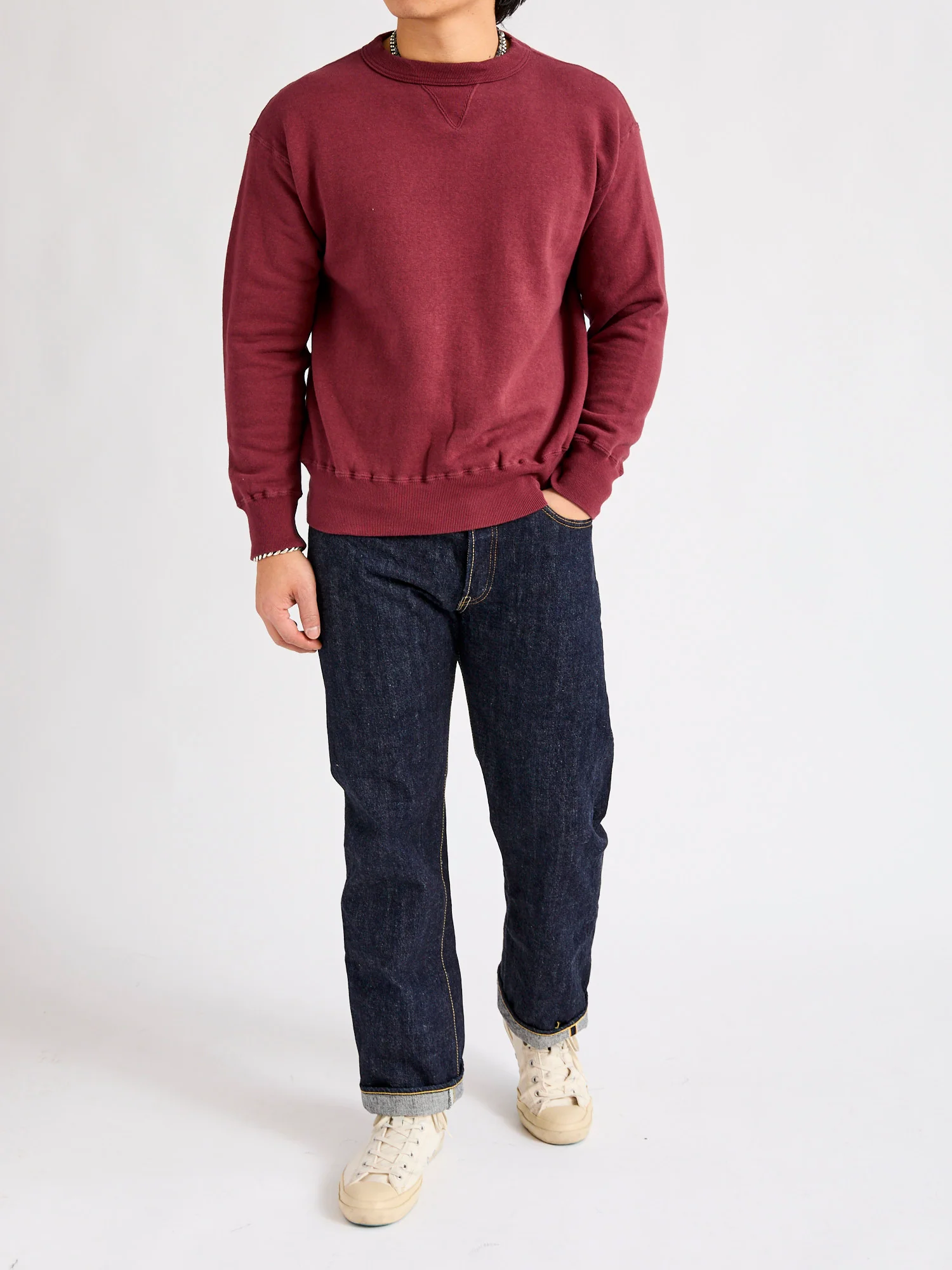 Tsuriami Loopwheel Sweatshirt in Burgundy - Image 9