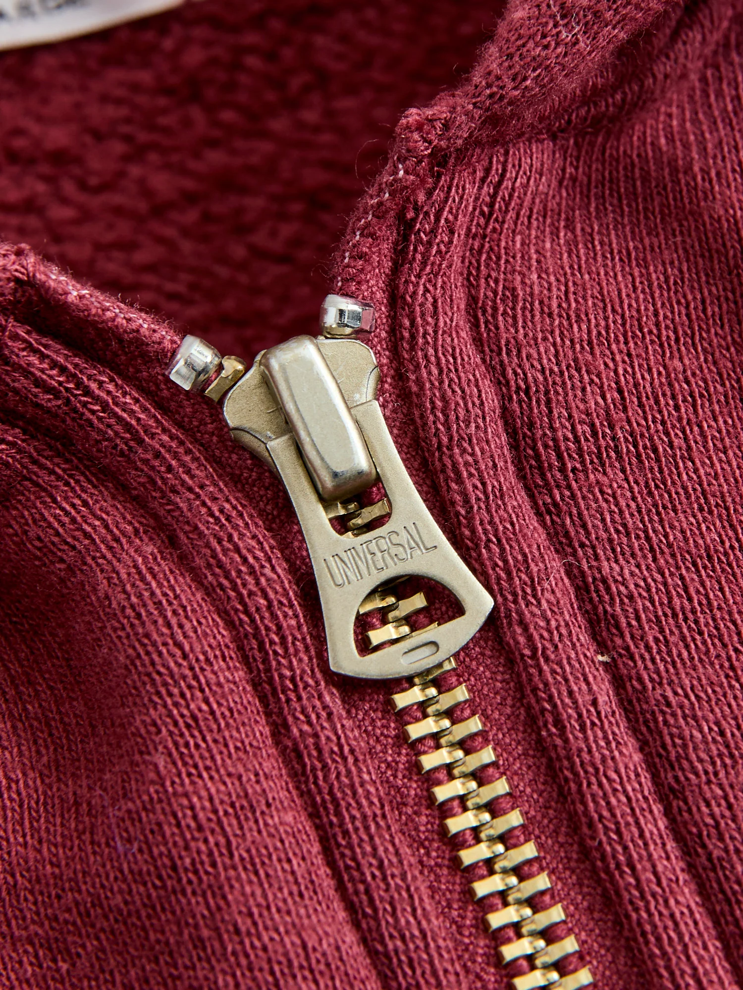 Tsuriami Loopwheel Zip Hoodie in Burgundy - Image 5