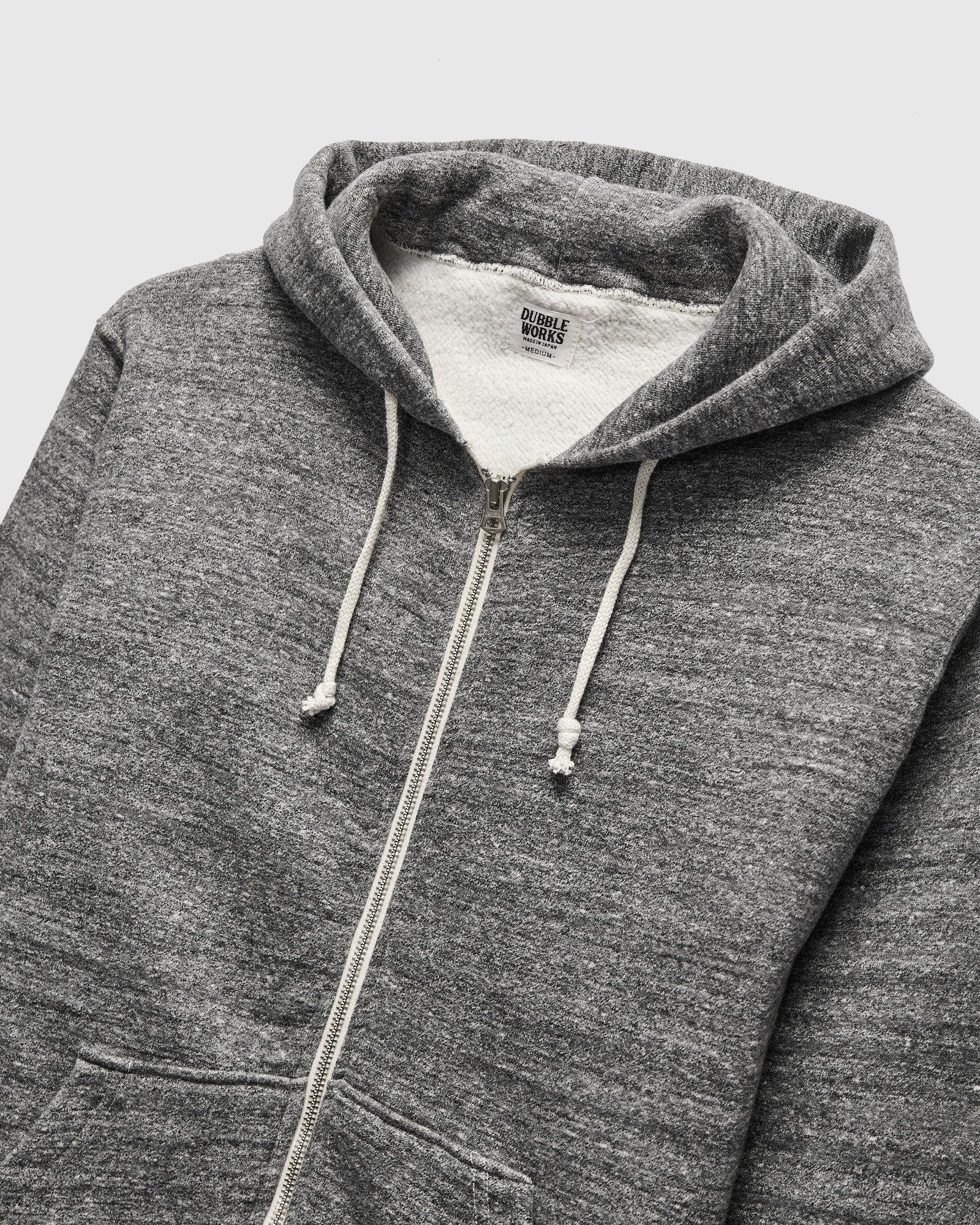 Tsuriami Loopwheel Zip Hoodie in Heather Charcoal - Image 4