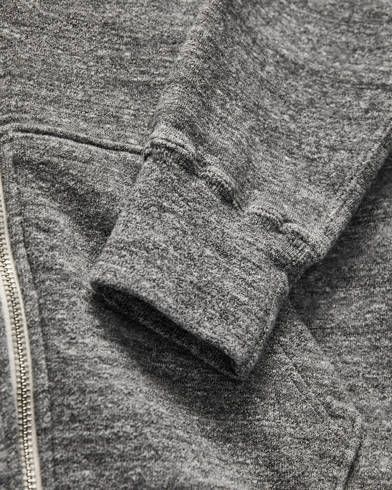 Tsuriami Loopwheel Zip Hoodie in Heather Charcoal - Image 7
