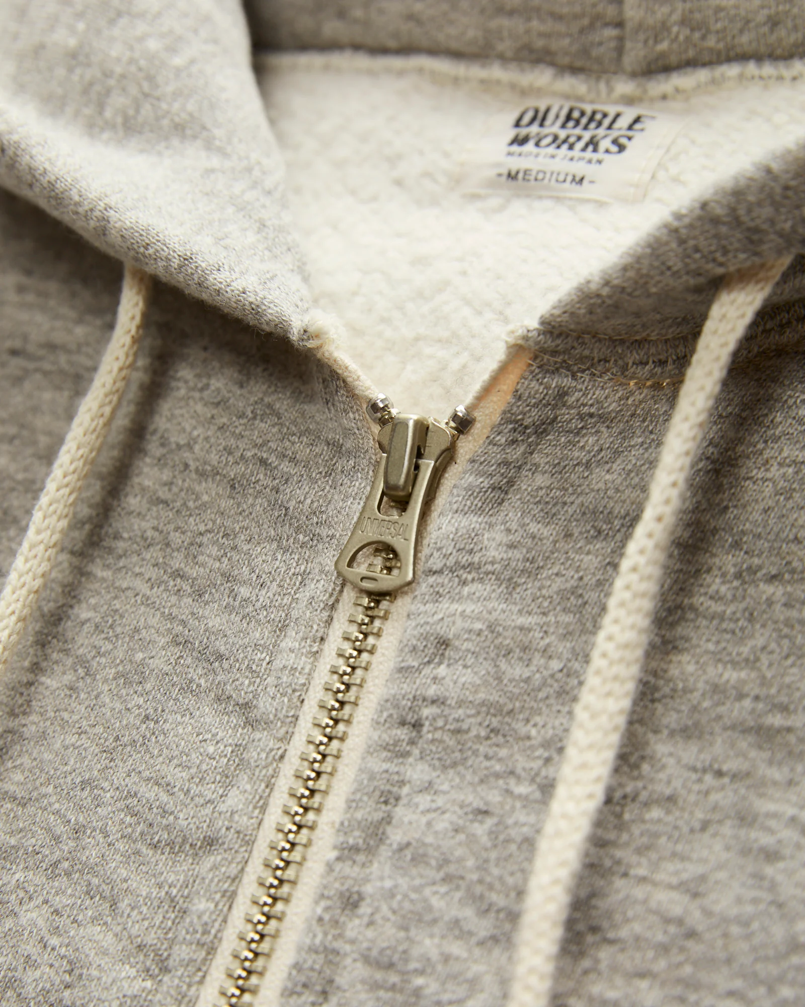 Tsuriami Loopwheel Zip Hoodie in Heather Grey - Image 5