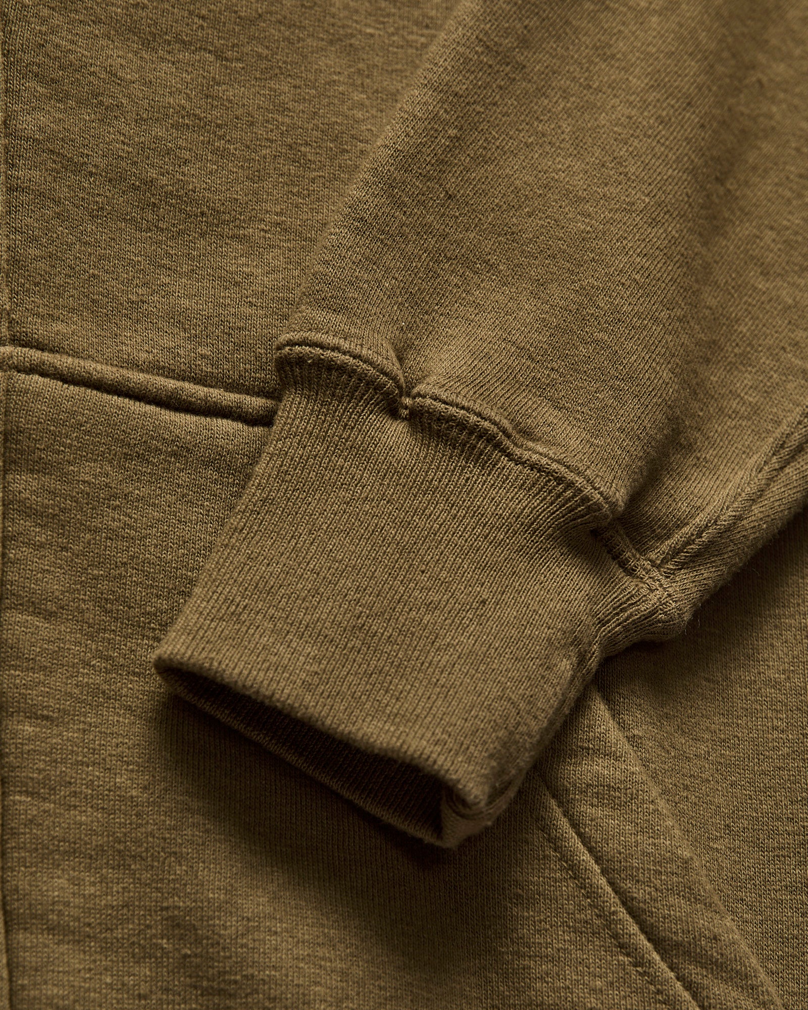 Tsuriami Loopwheel Zip Hoodie in Khaki - Image 7