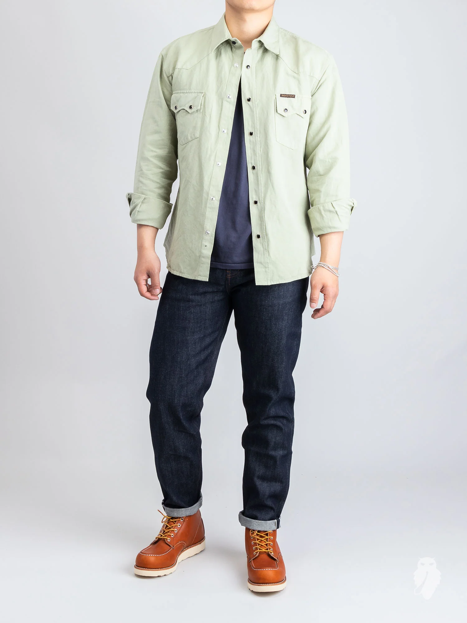 Tube Knit Pocket T-Shirt in Moon Blue - Image 7