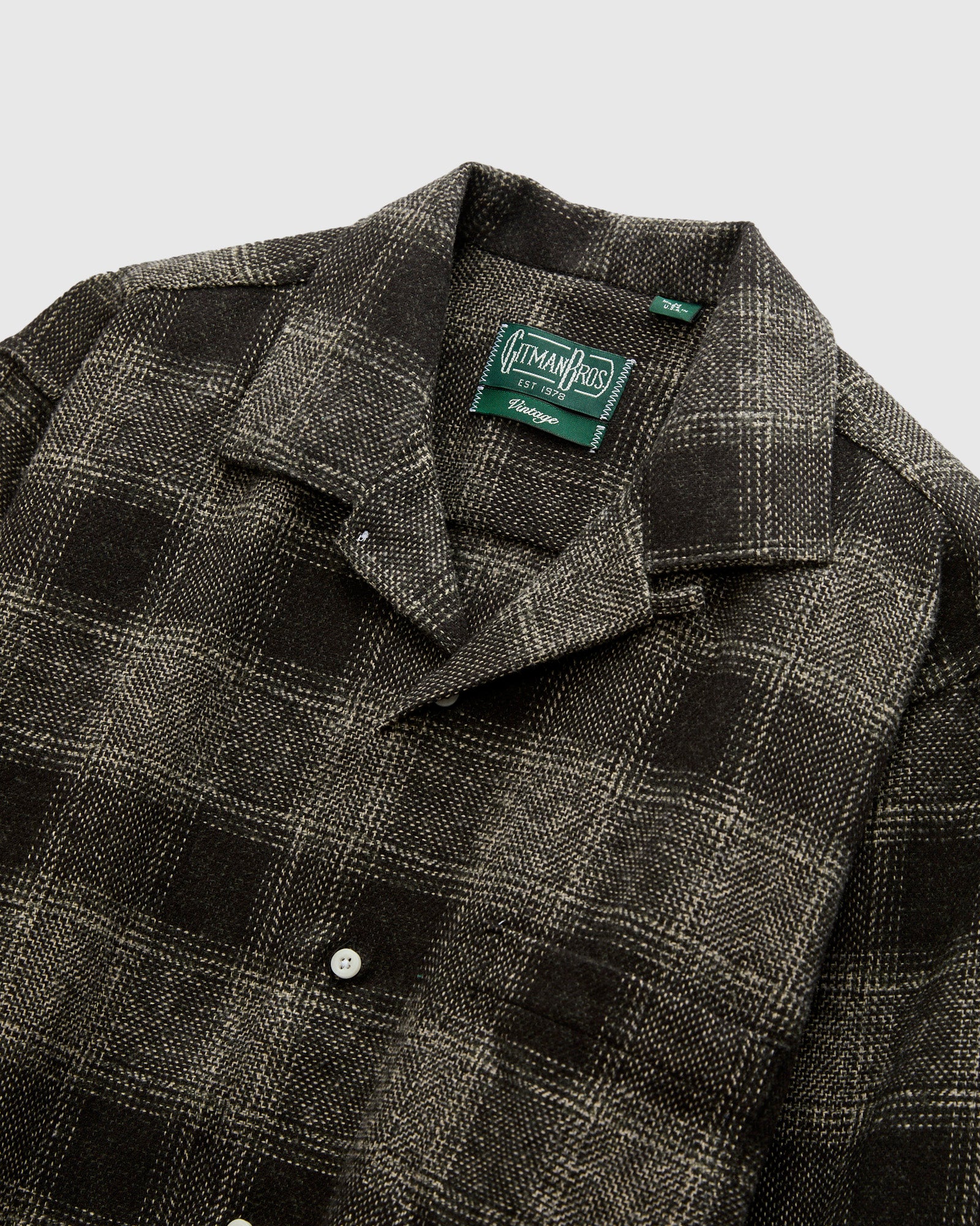 Tweed Check Camp Shirt in Black - Image 4