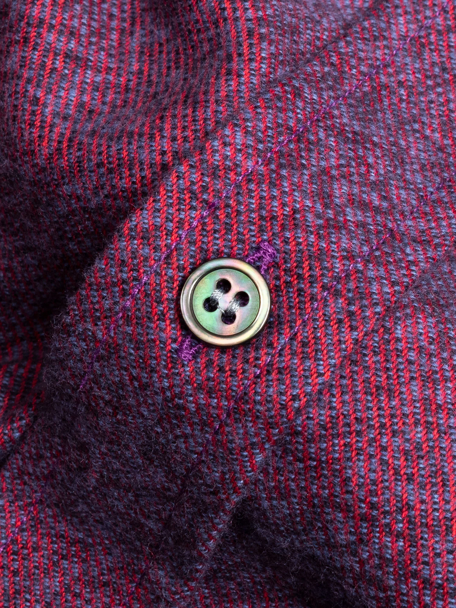 Twill Flannel Button-Down Shirt in Magenta - Image 4