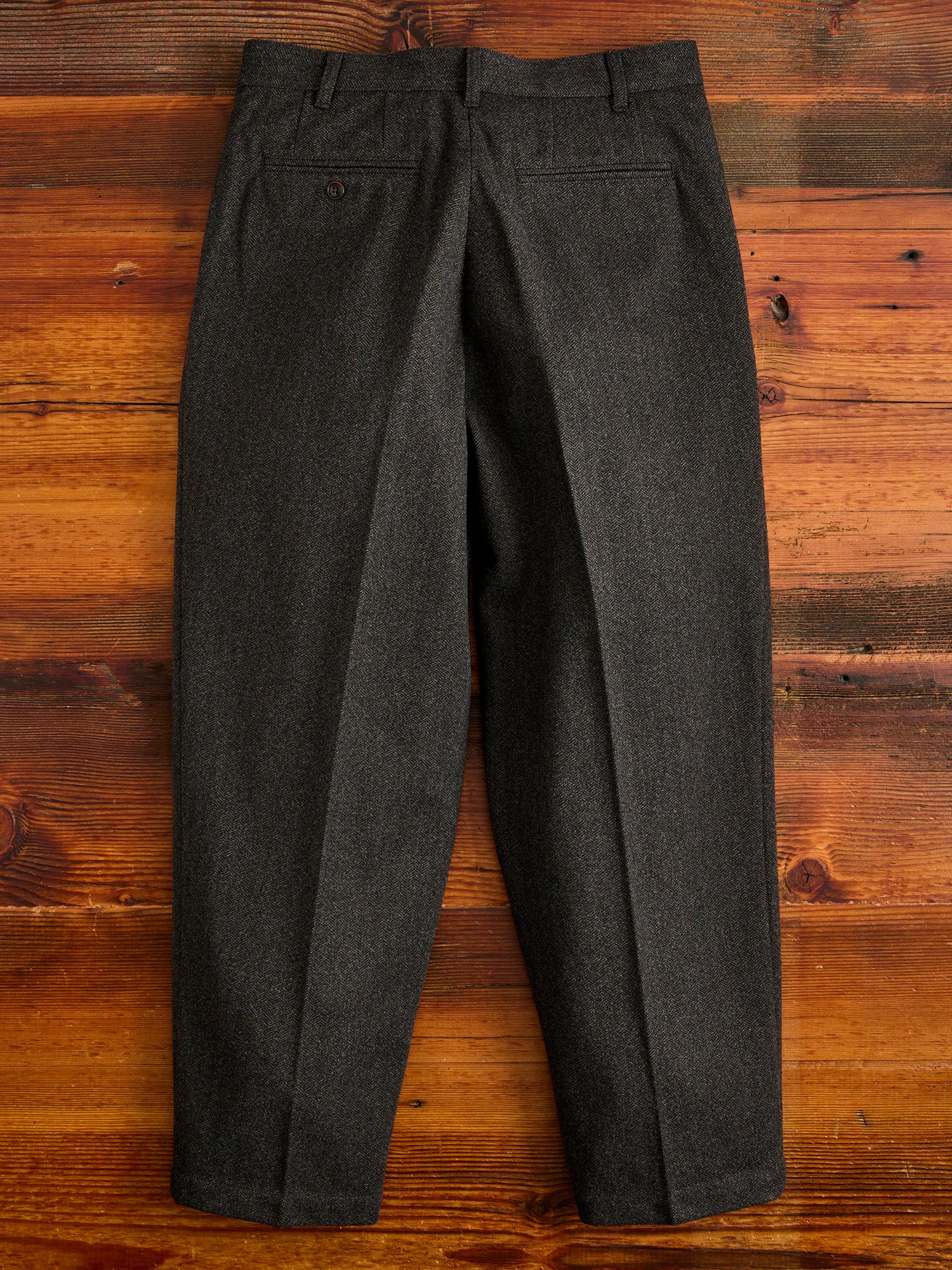 Two-Pleat Suit Trousers in Brown Herringbone - Image 3