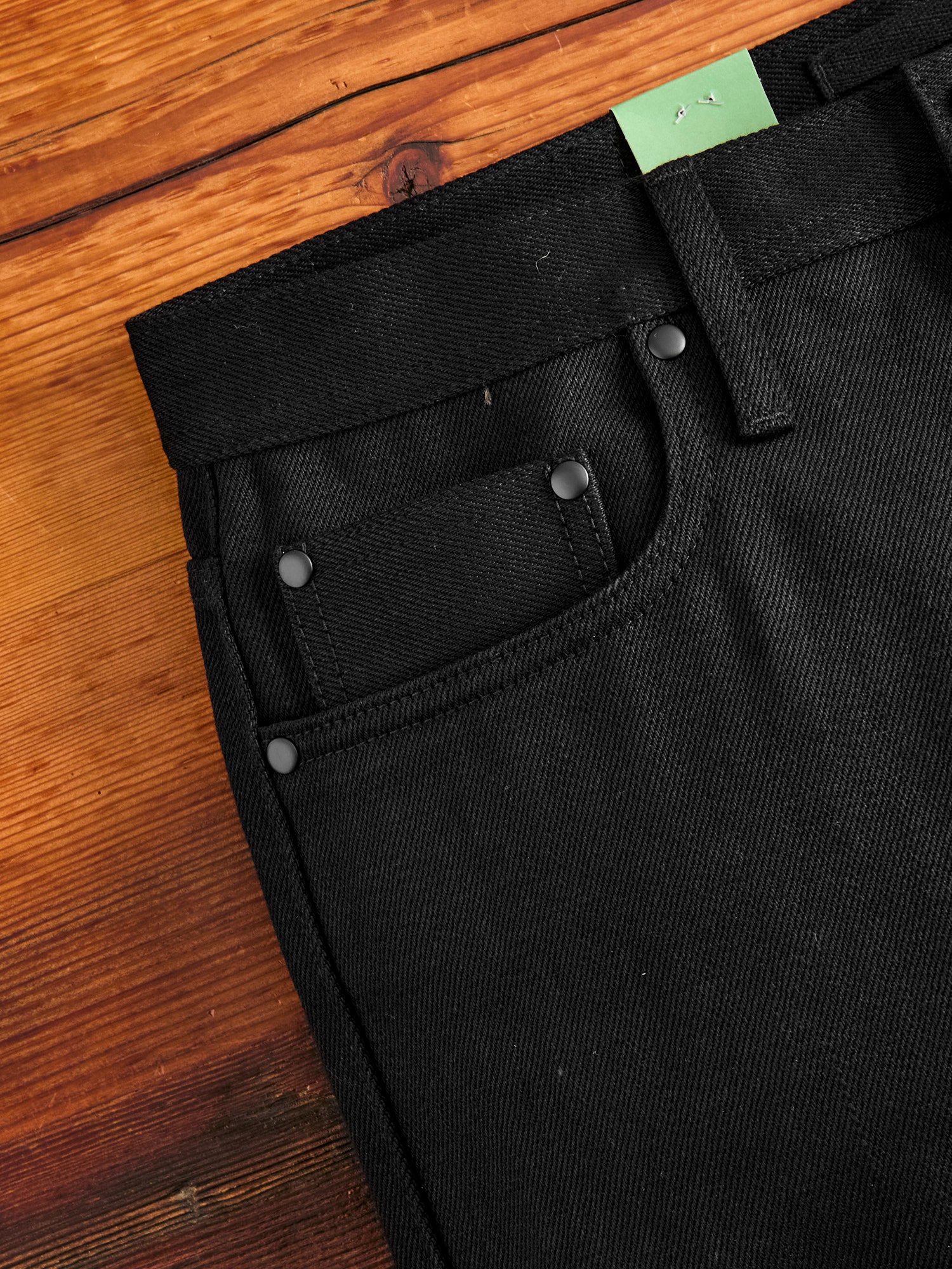 UB242 Heavyweight Solid Black 21oz Selvedge Denim - Tapered Fit - Image 7