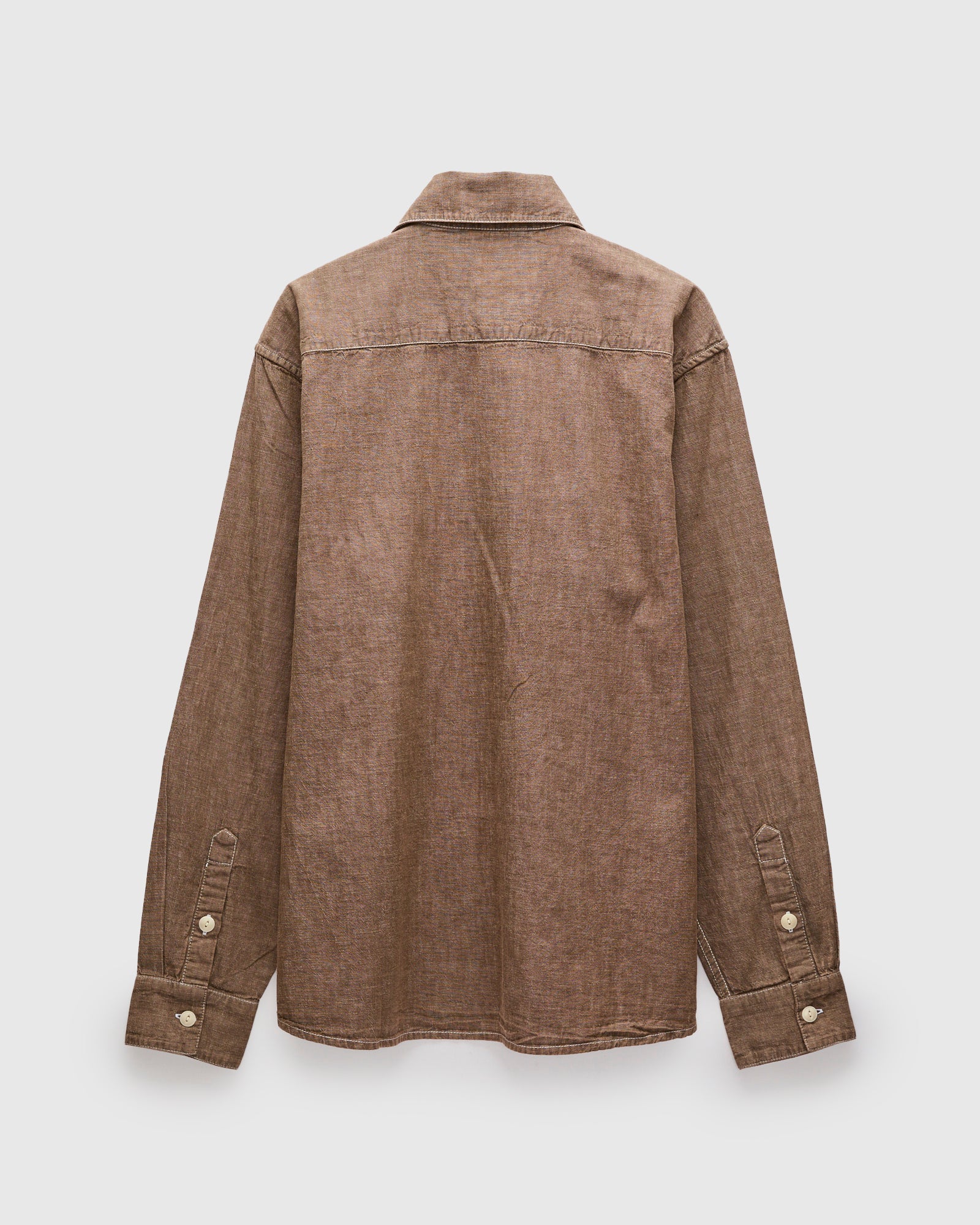 Utility Shirt in Brown Chambray - Image 2