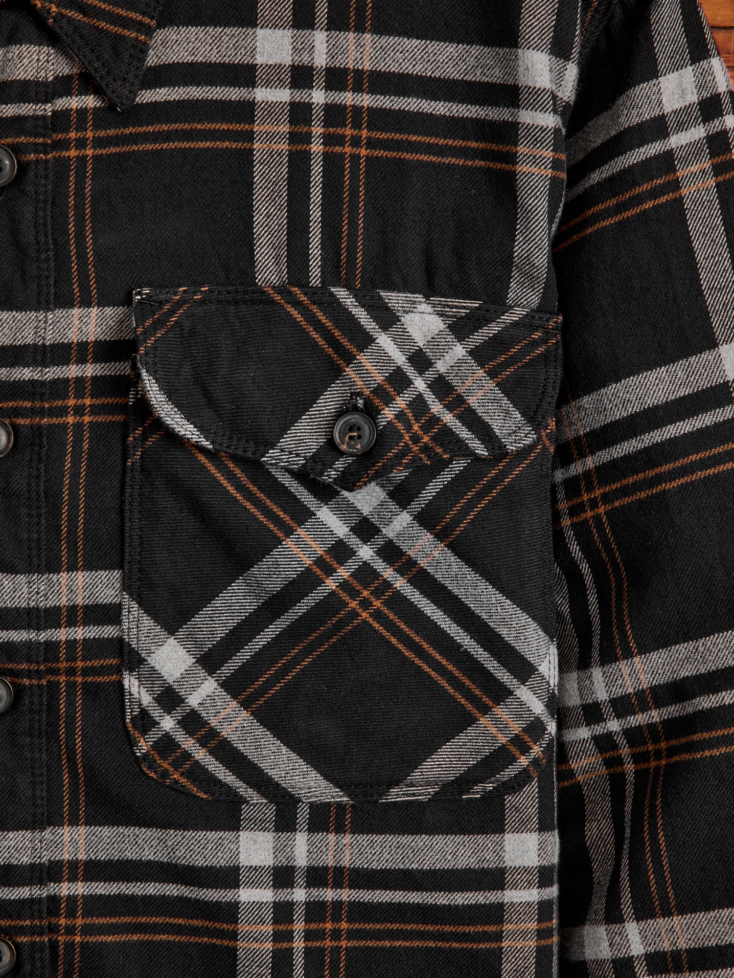 Utility Work Shirt in Black Plaid - Image 6