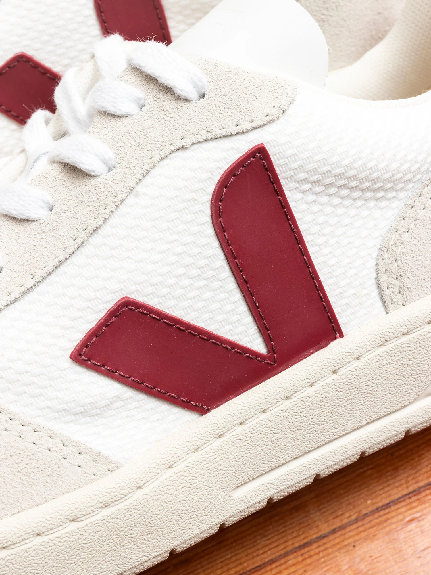 V-10 B-Mesh Sneaker in White Natural Marsala - Image 5