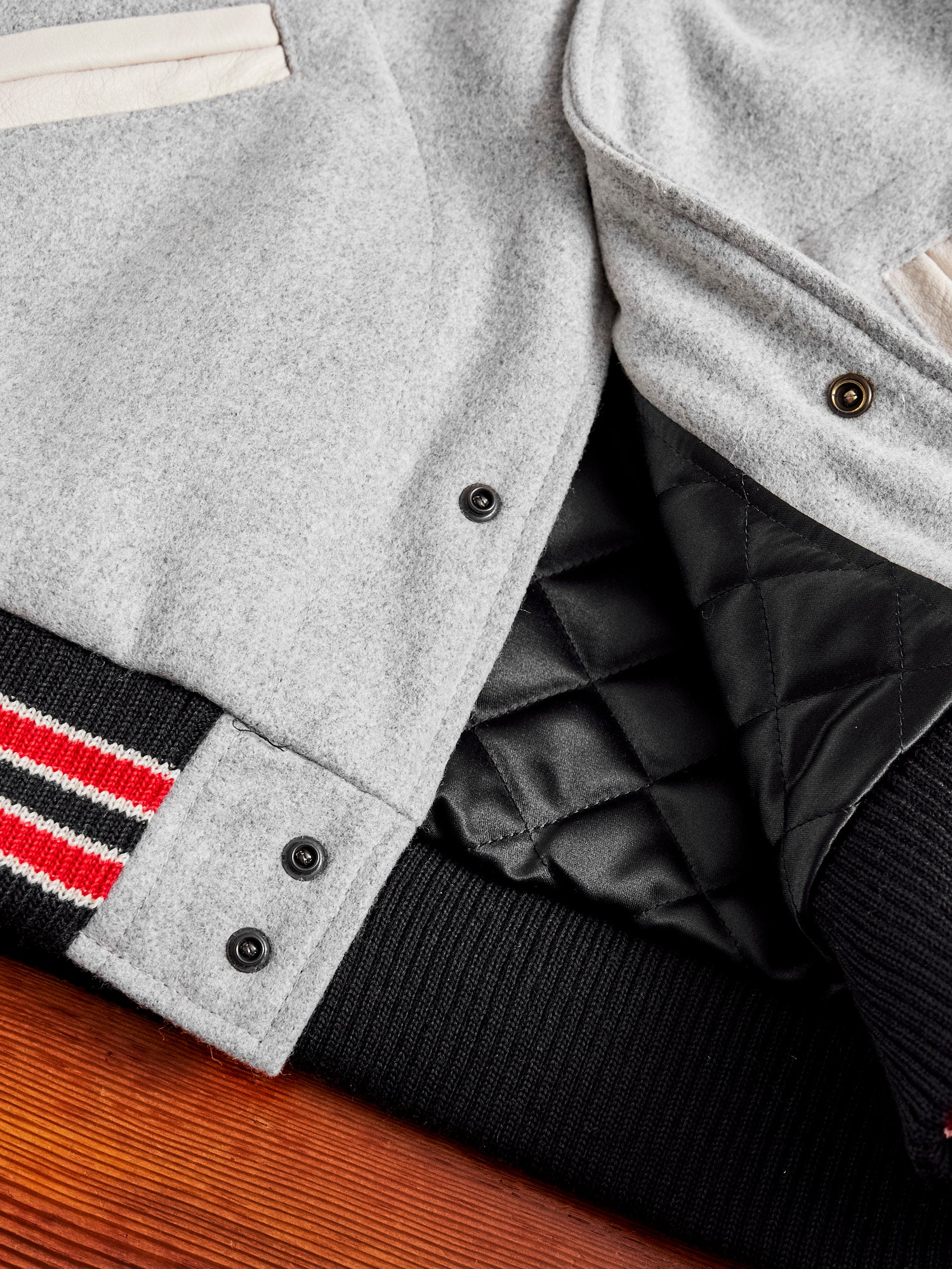 Varsity Jacket in Light Oxford Milk - Image 9