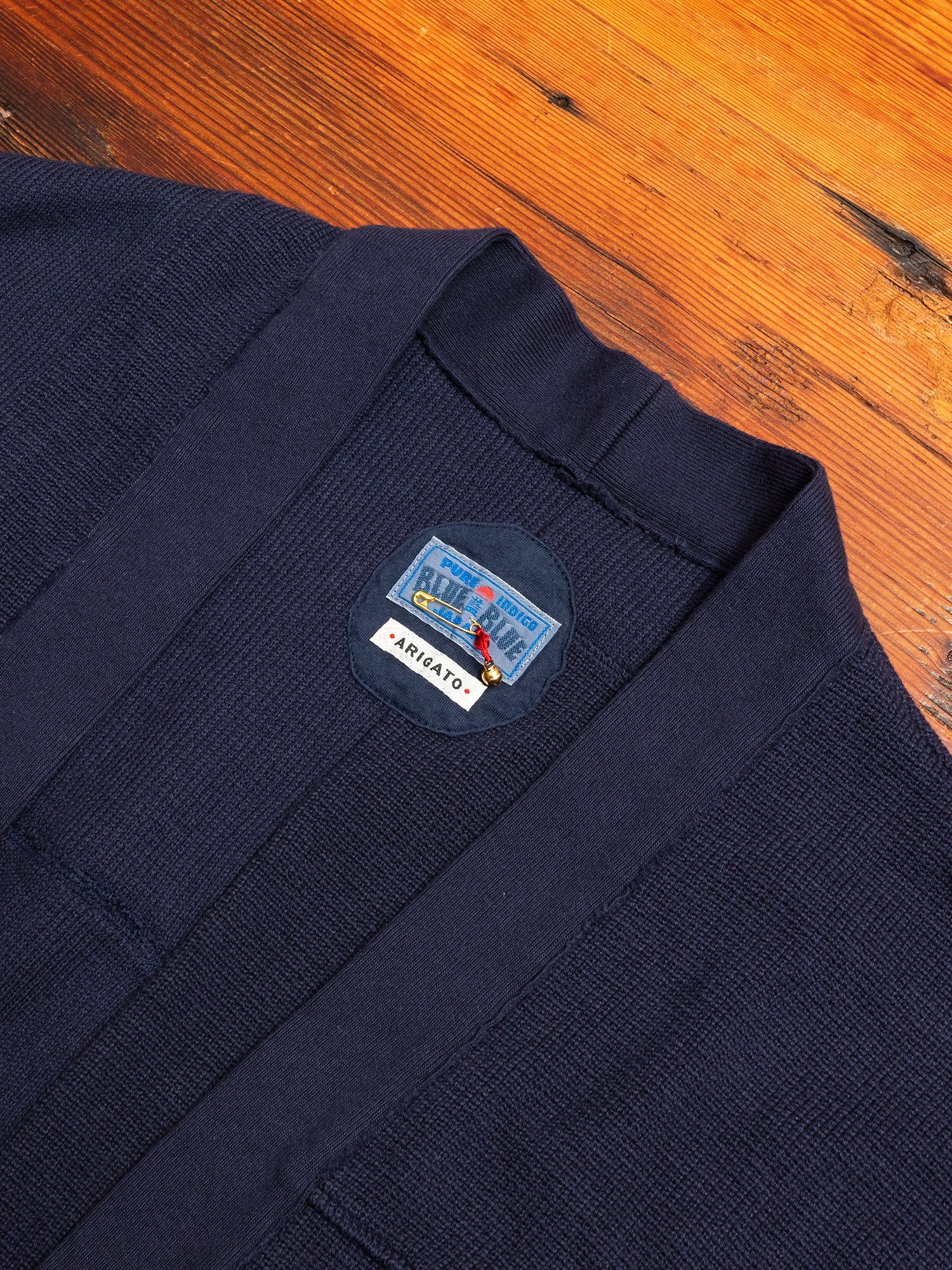 Waffle Cutover Haori Jacket in Navy - Image 3