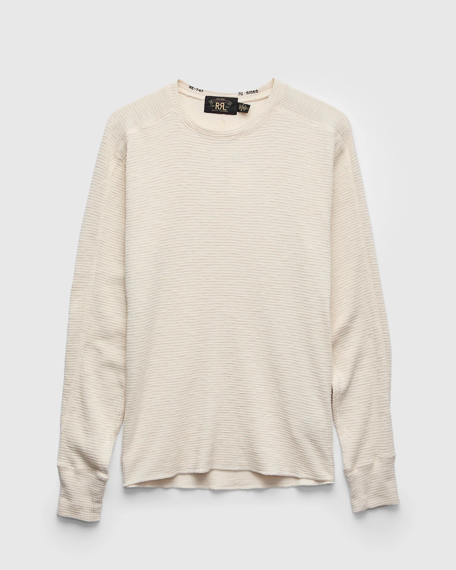 Waffle-Knit Thermal Long-Sleeve in Paper White
