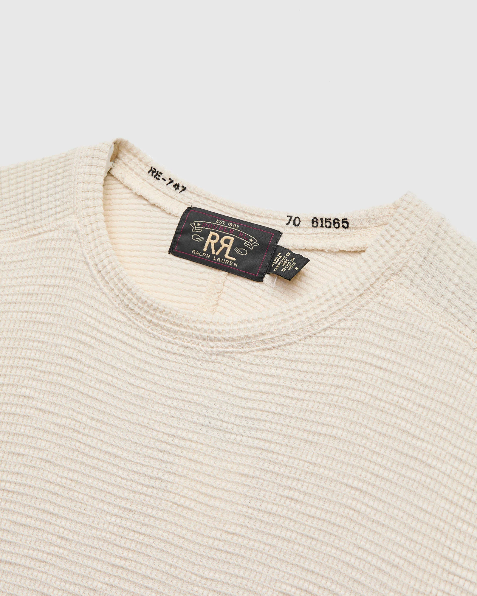 Waffle-Knit Thermal Long-Sleeve in Paper White - Image 3