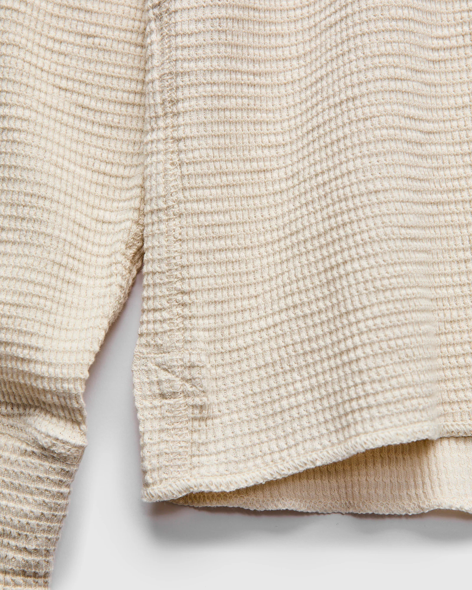 Waffle-Knit Thermal Long-Sleeve in Paper White - Image 4