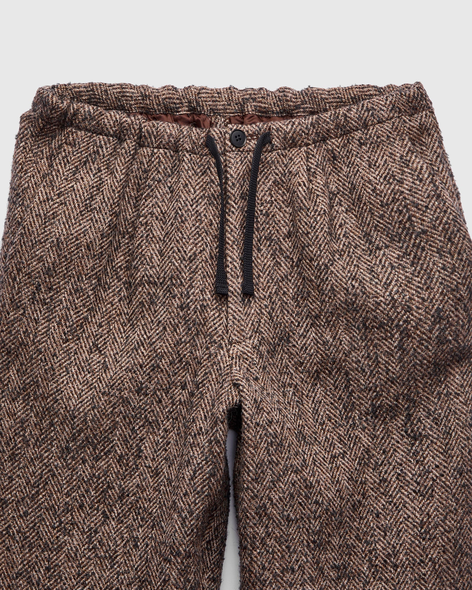 Walk Easy Trouser in Brown Herringbone - Image 4