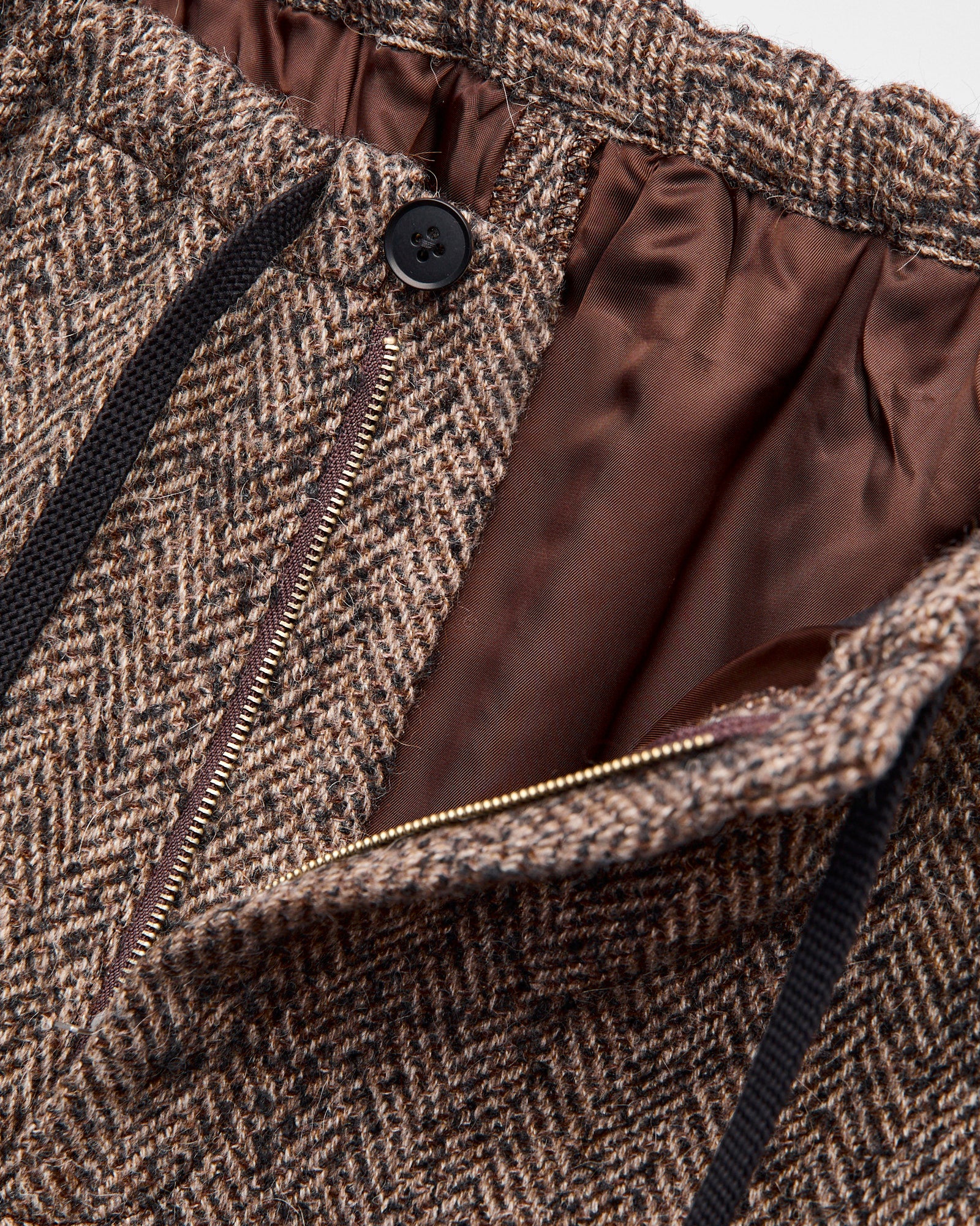 Walk Easy Trouser in Brown Herringbone - Image 6