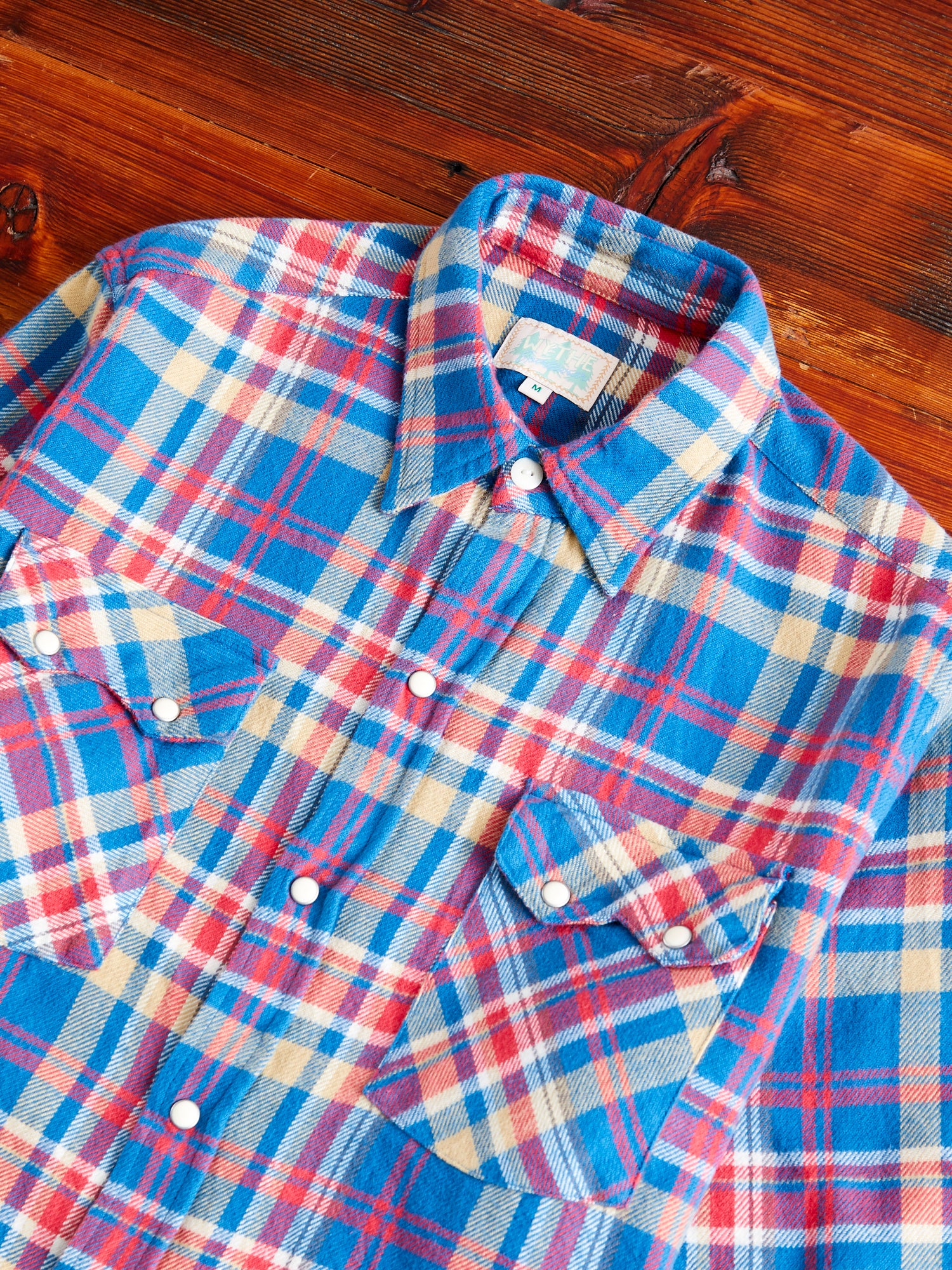 Washed Flannel Pearl Snap Shirt in Northwoods Plaids - Image 3
