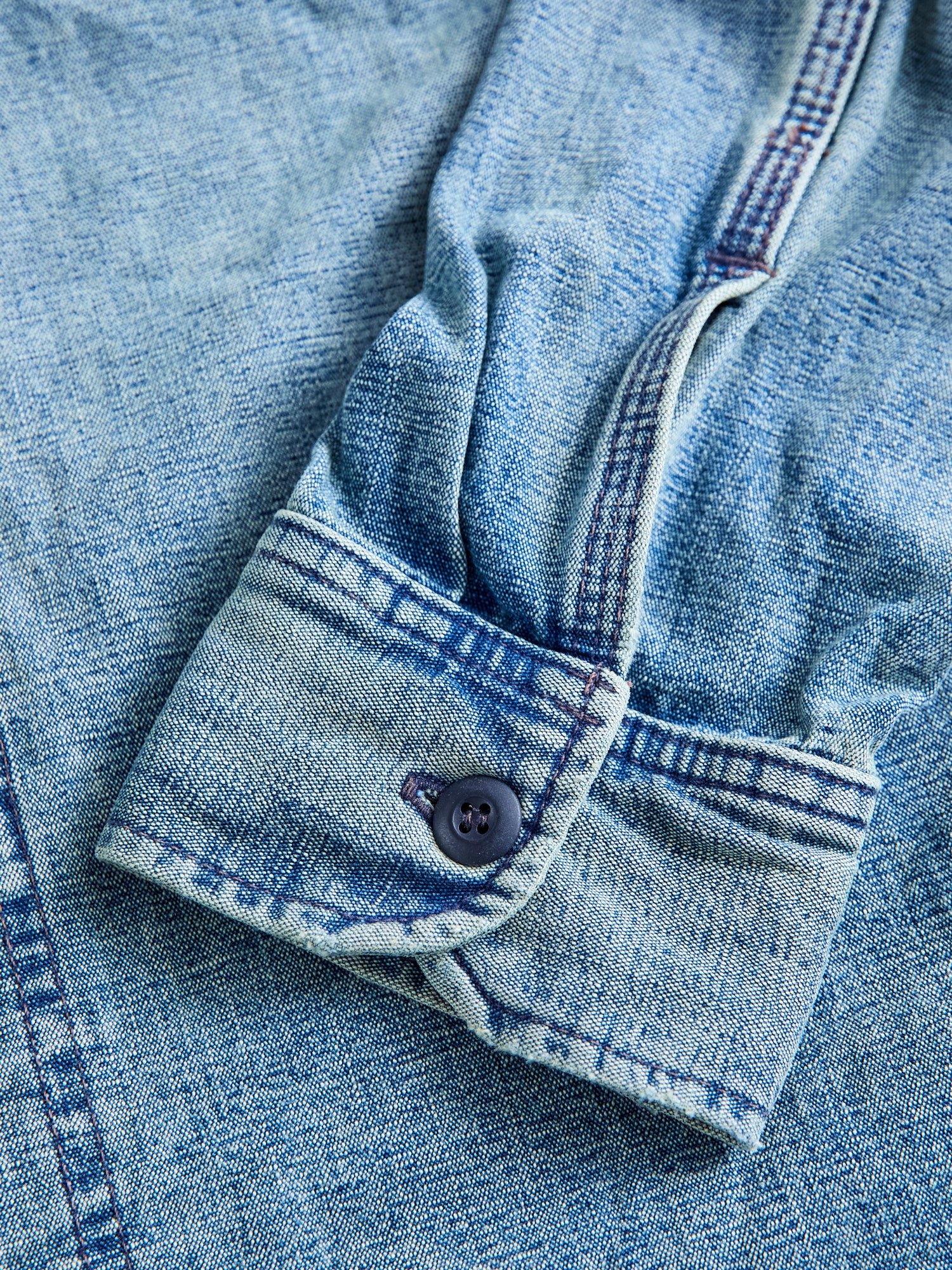 "Washed Out ISC" Work Shirt in Indigo - Image 5