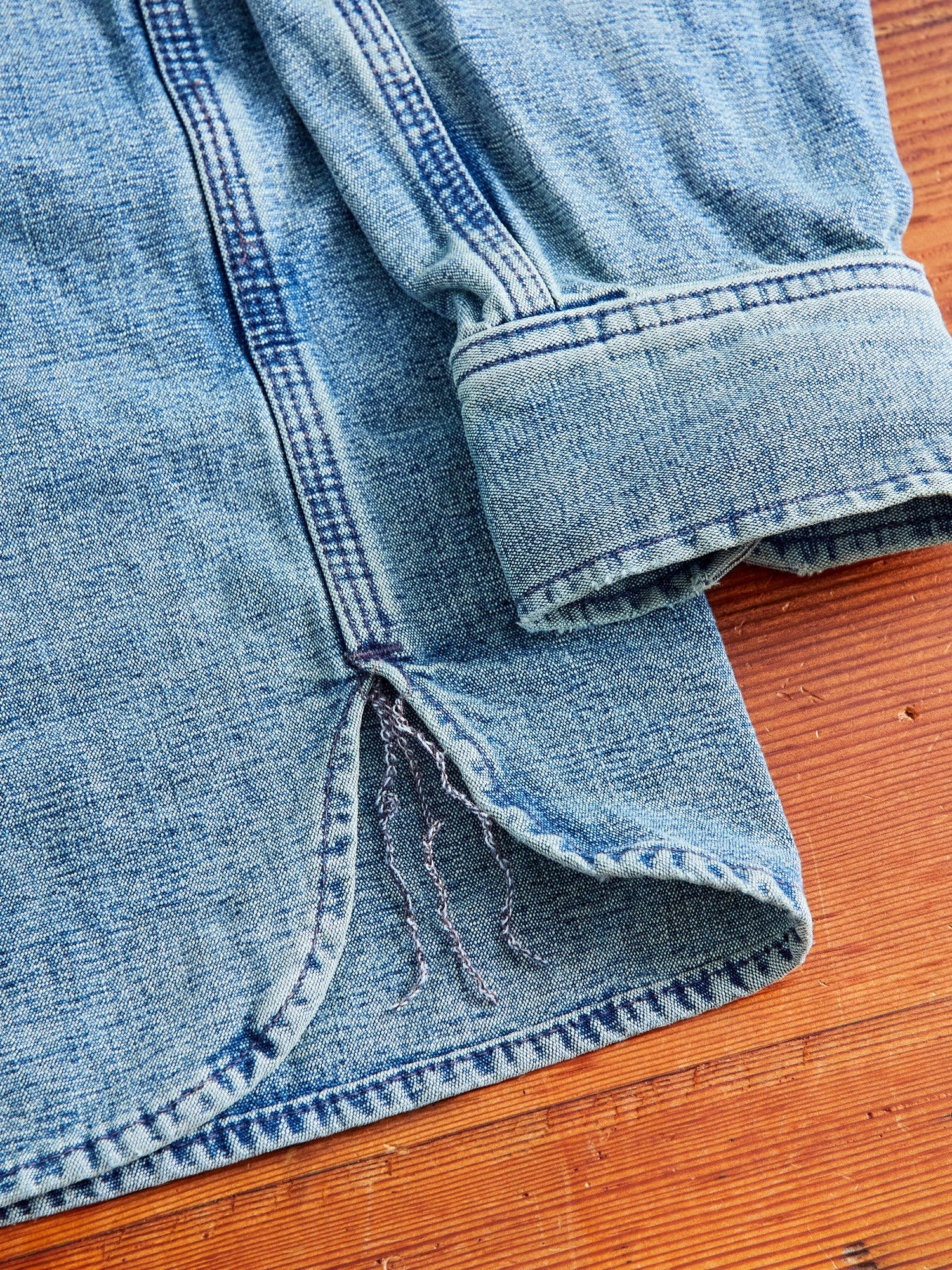 "Washed Out ISC" Work Shirt in Indigo - Image 8