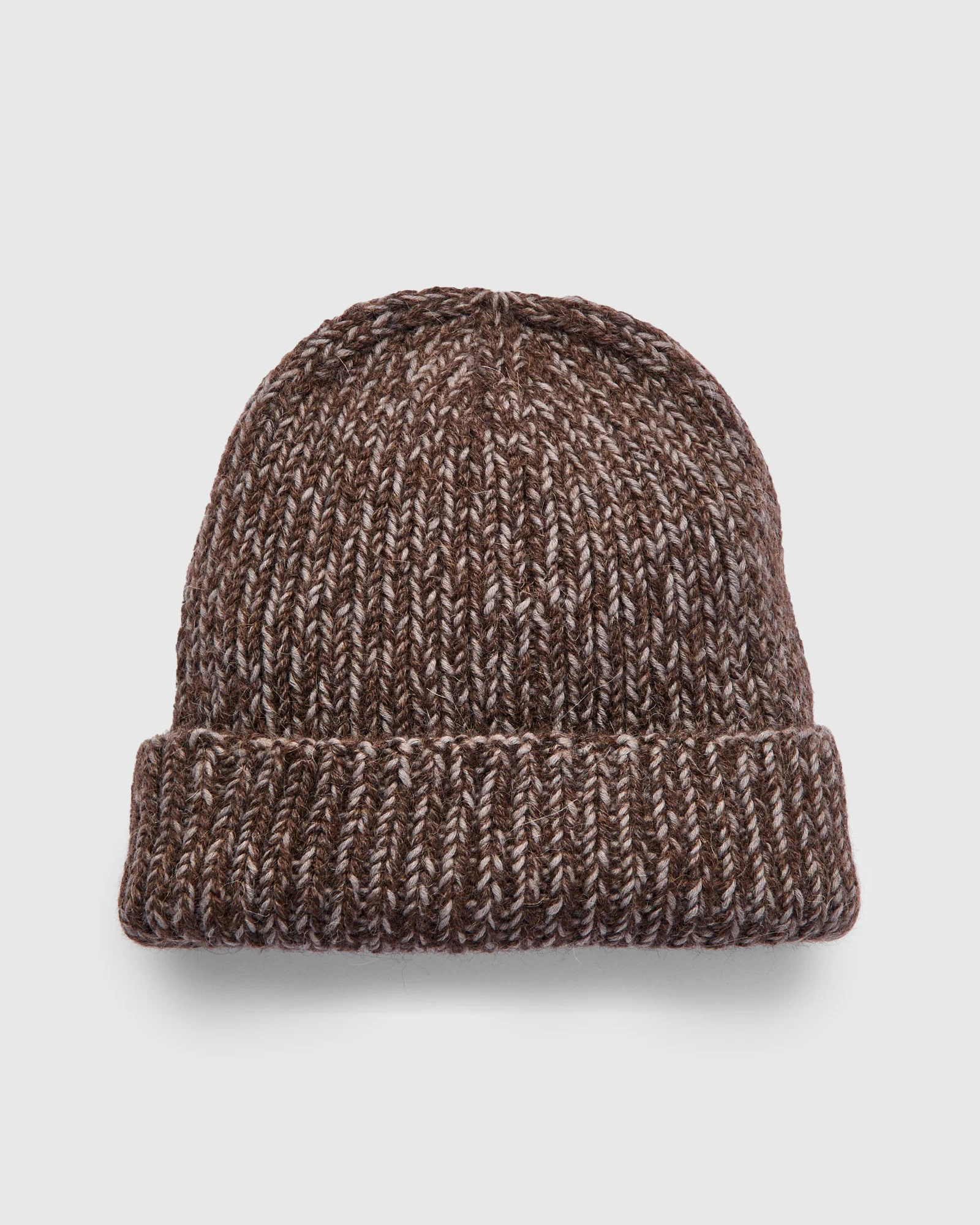 Watch Cap in Brown Alpaca/Walnut Cotton - Image 3