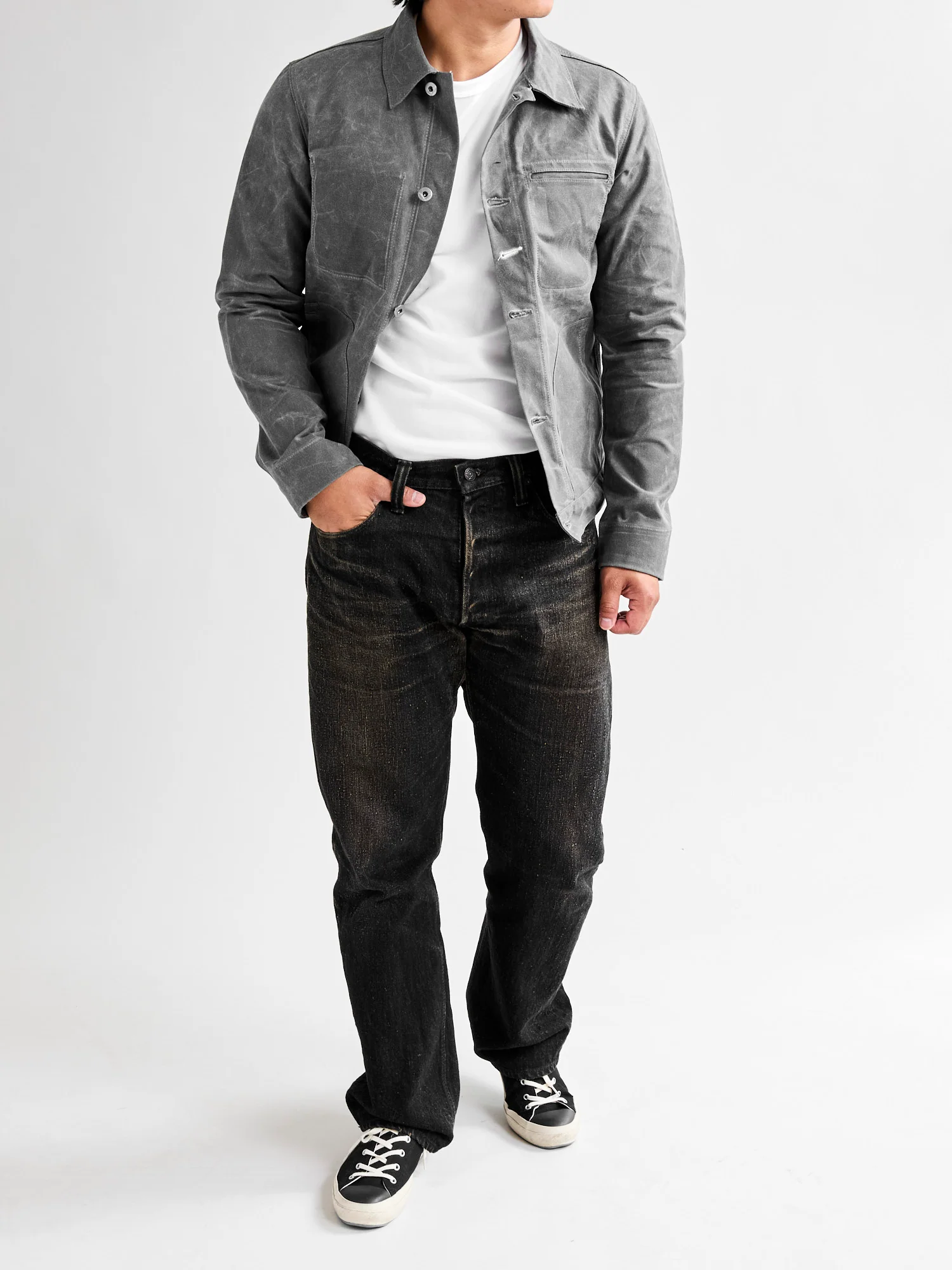 Waxed Canvas Ridgeline Supply Jacket in Grey - Image 12