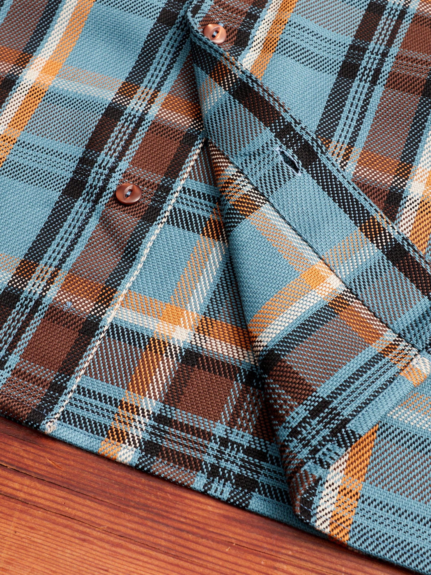 Webster Shirt in Blue Twill Check - Image 6
