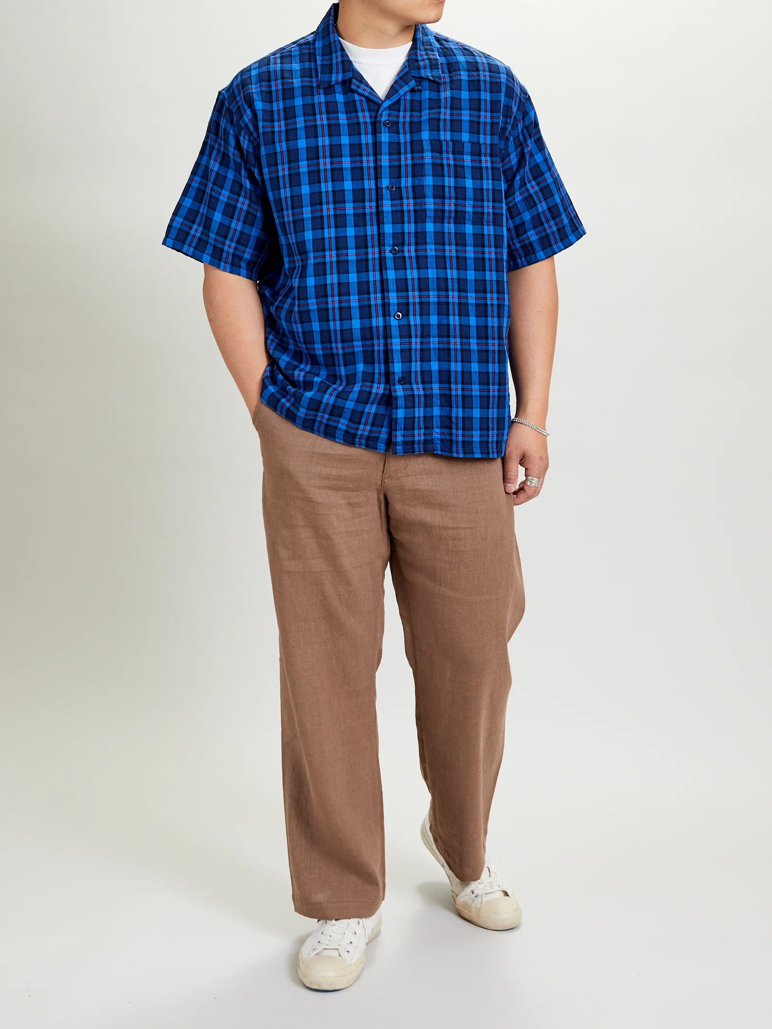 Weekend Shirt in Blue Check - Image 9
