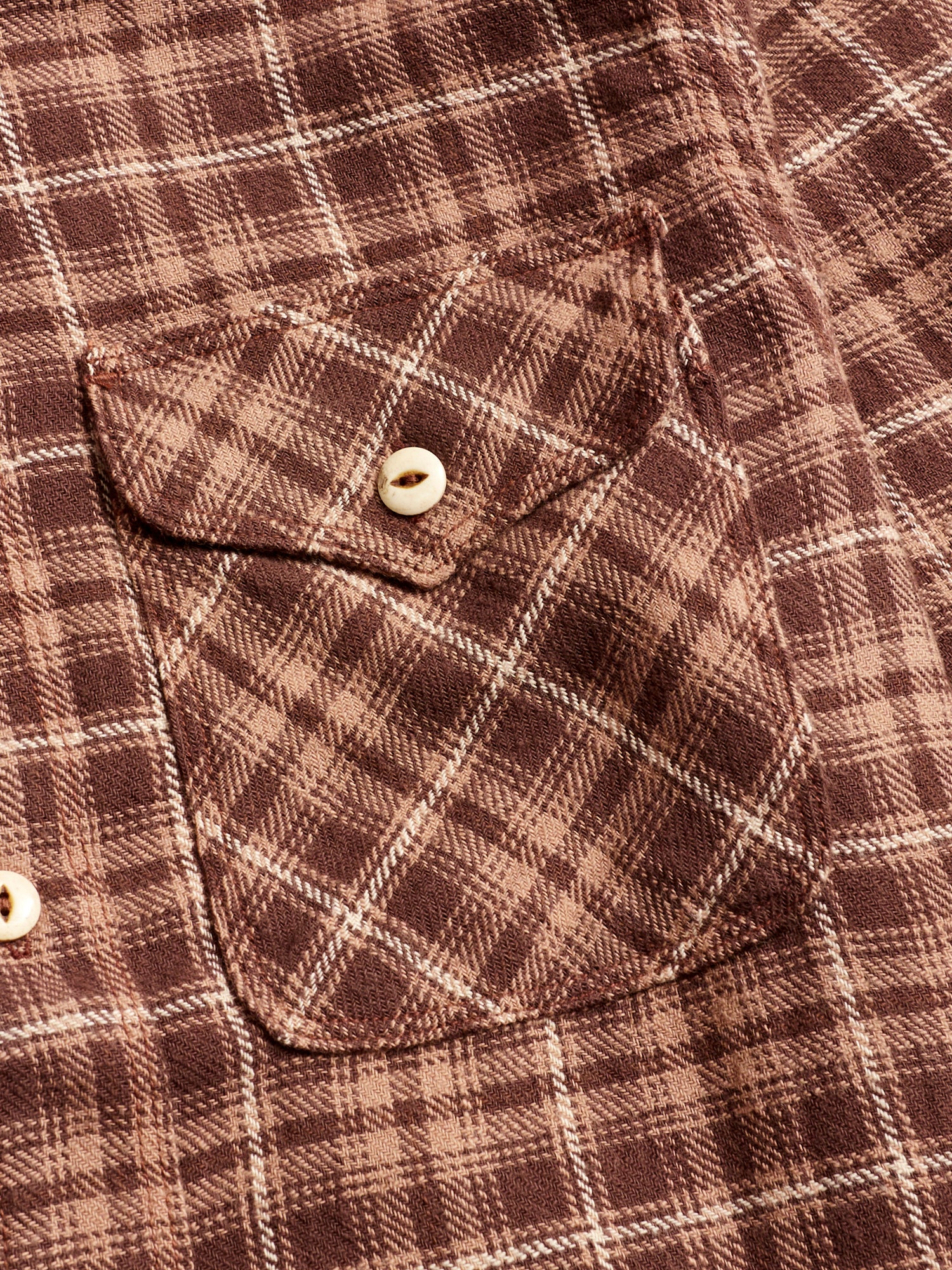 Wells Work Shirt in Brown Plaid - Image 3