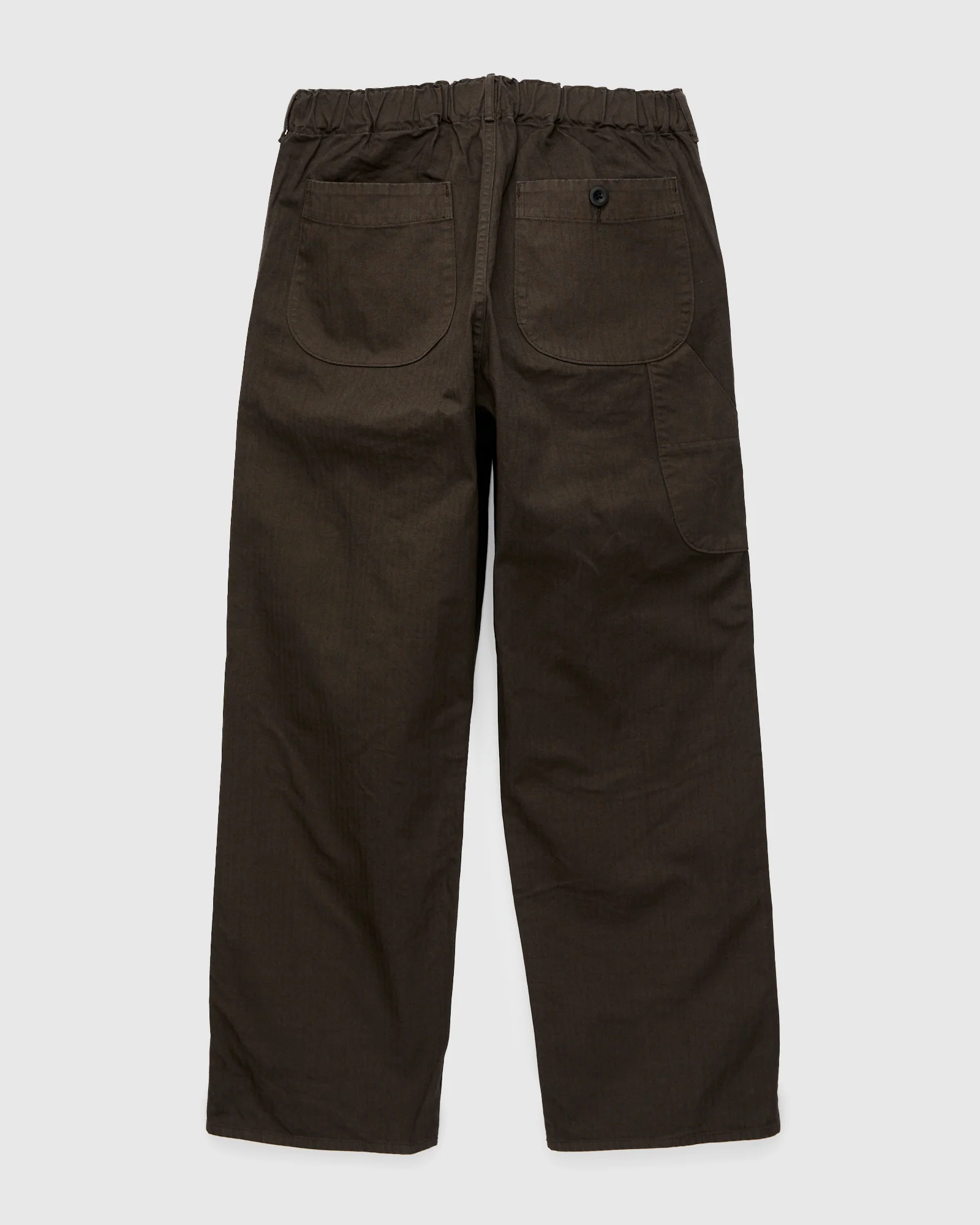 Wide Fit French Work Pants in Coffee Brown - Image 2