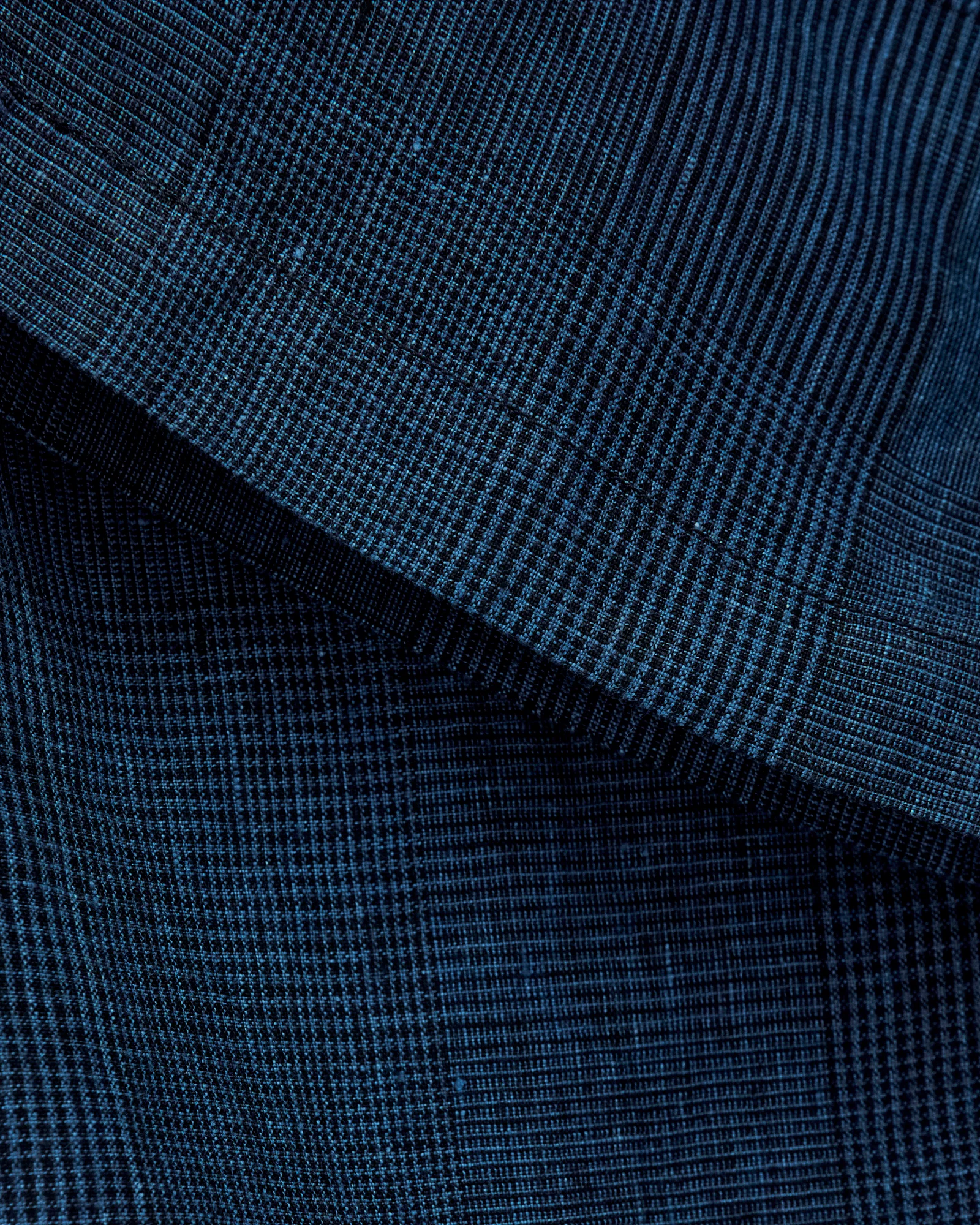 Wide Fit New Yorker Pants in Indigo Check - Image 8
