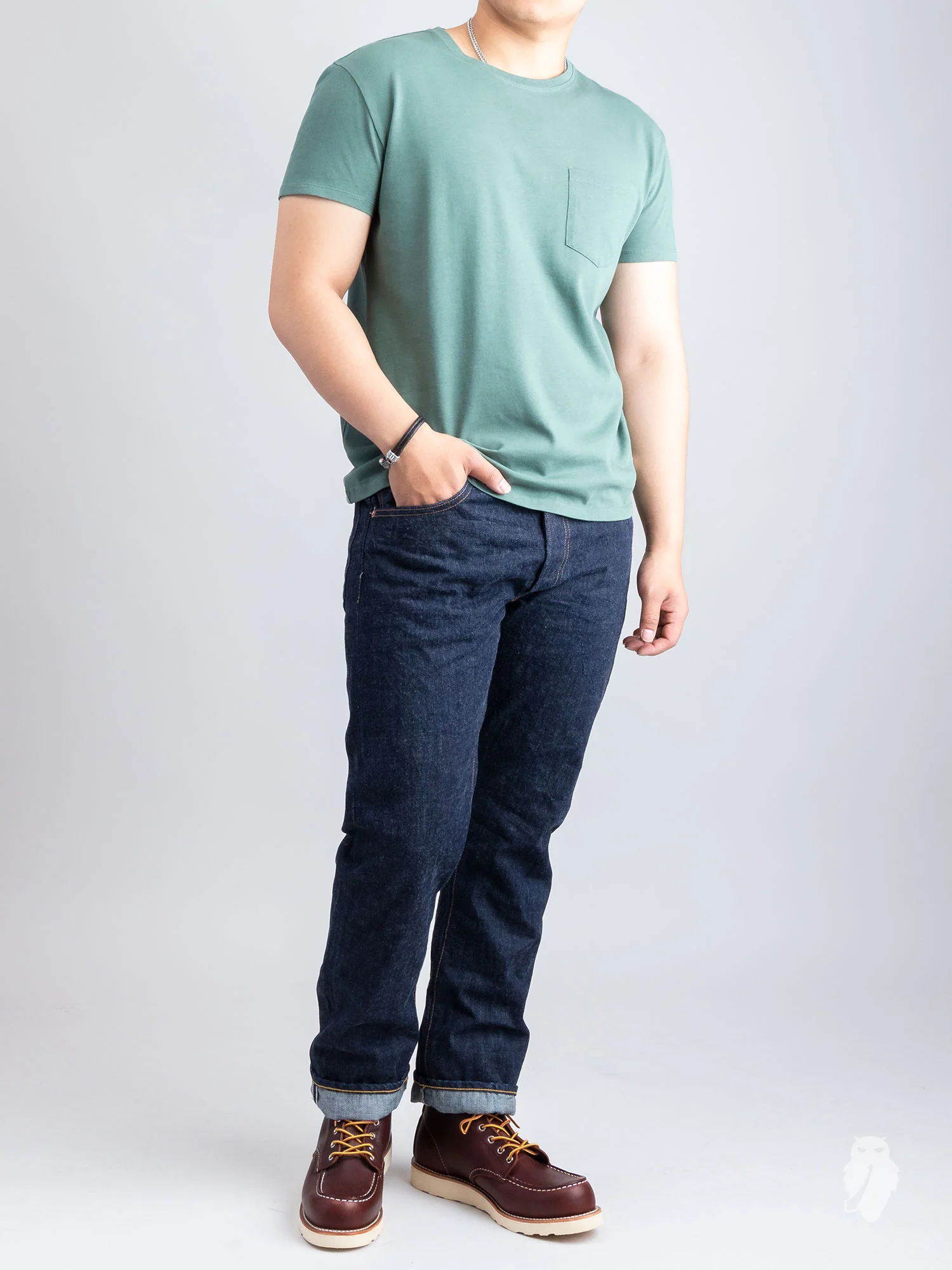 Wilson Pocket T-Shirt in Clover Green - Image 3
