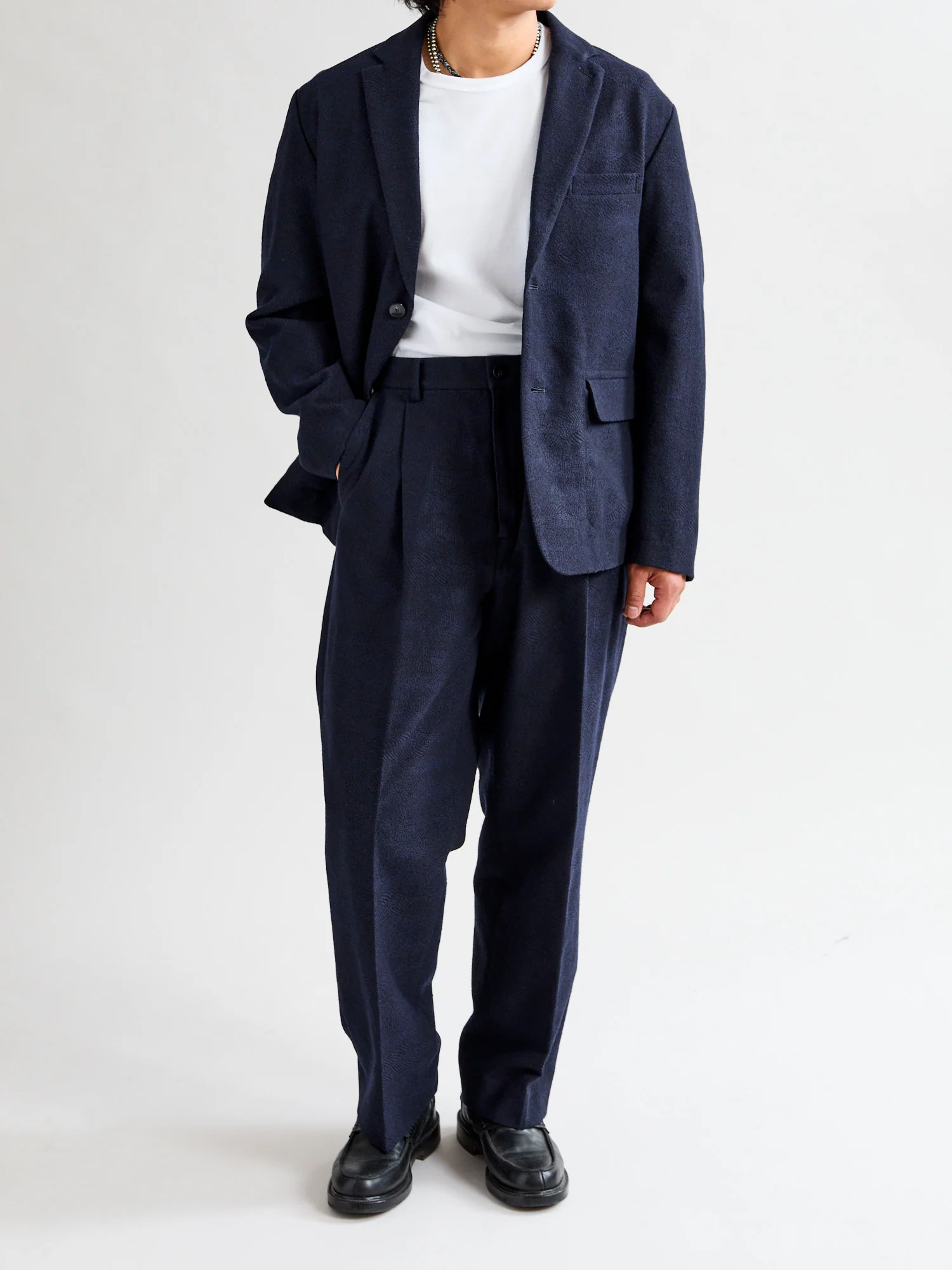 Wind Flow Jacquard 2B Jacket in Dark Navy - Image 13