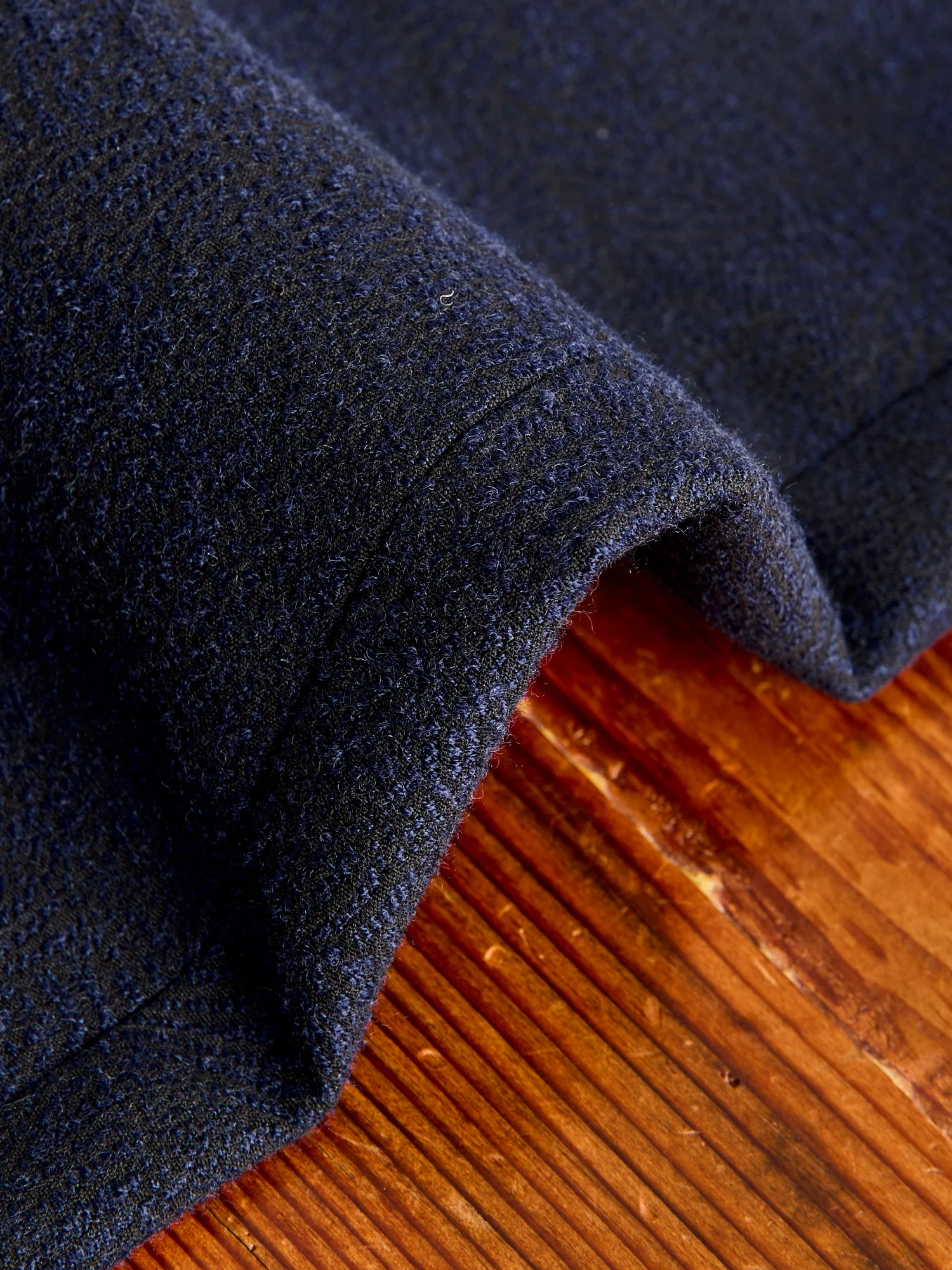 Wind Flow Jacquard Tucked Trousers in Dark Navy - Image 10