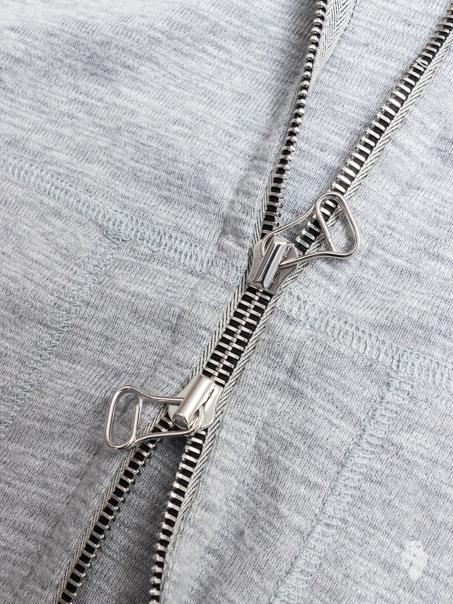 1x1 Slub Zip Hoodie in Heather Grey - Image 3