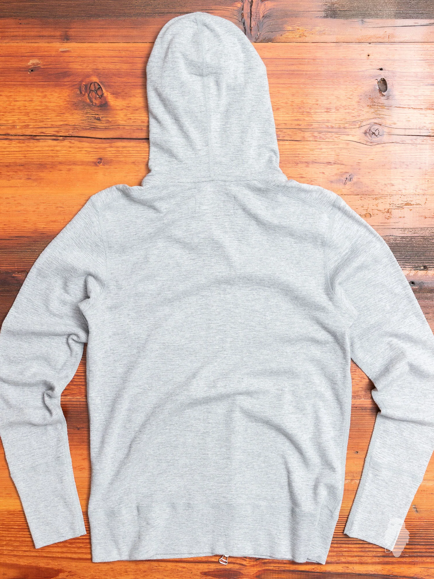 1x1 Slub Zip Hoodie in Heather Grey - Image 6