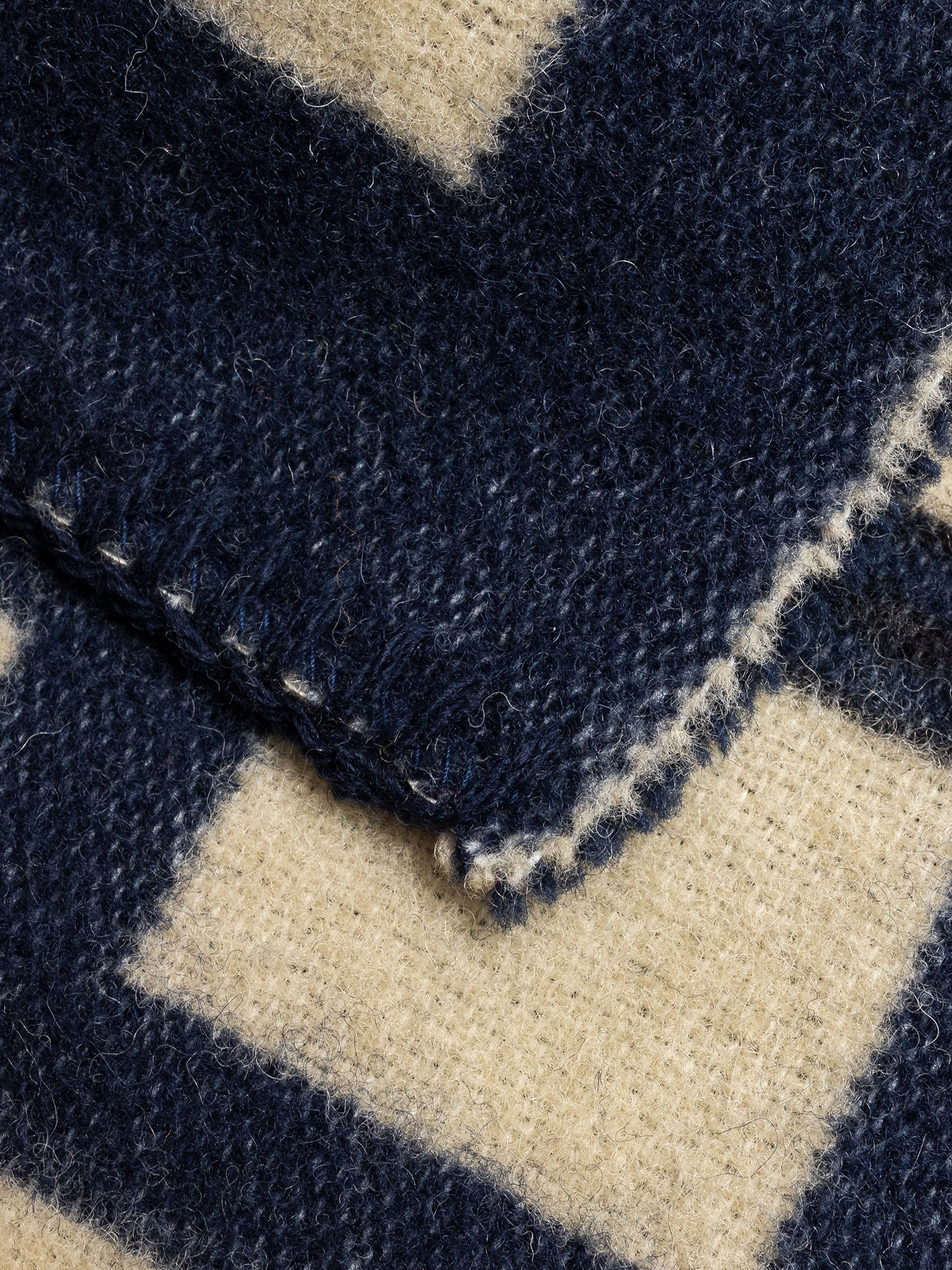 Wool Blanket Poncho in Blue - Image 3